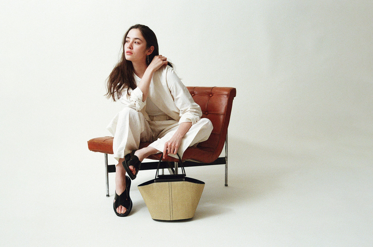 SAC ÉTIRÉ RATTAN SMALL IVORY