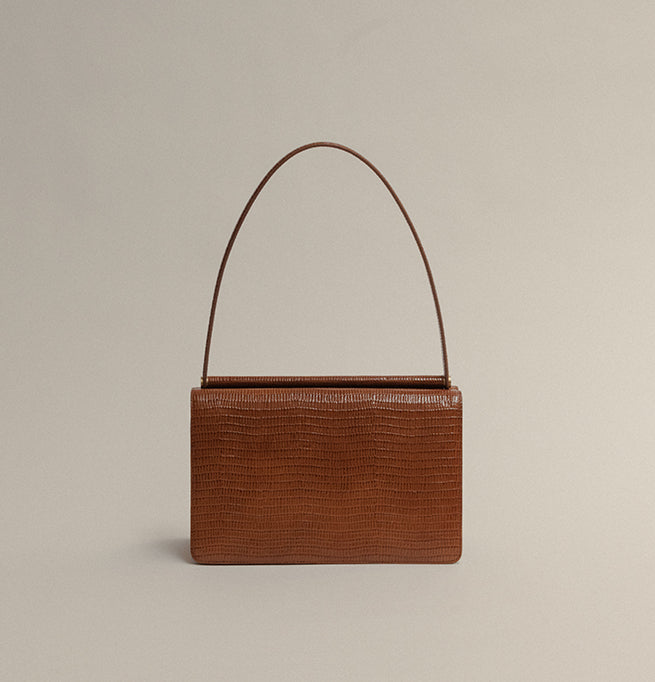 SAC PAUMELLE LIZARD BROWN