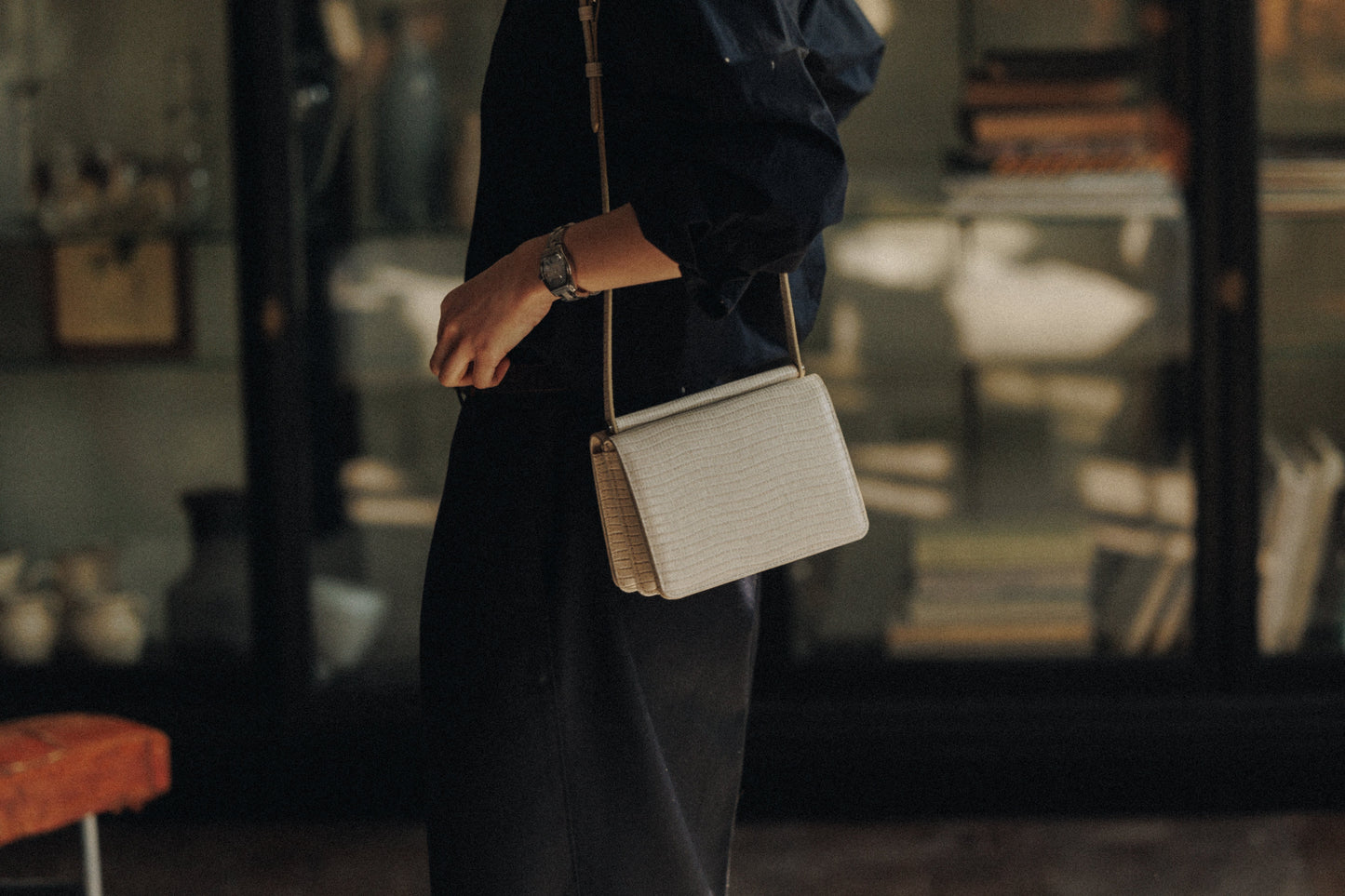 SAC PAUMELLE MINI LIZARD WHITE