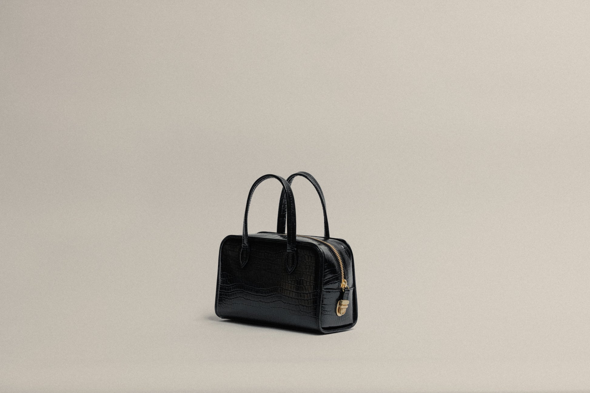 SAC LOQUET MINI CROCO BLACK
