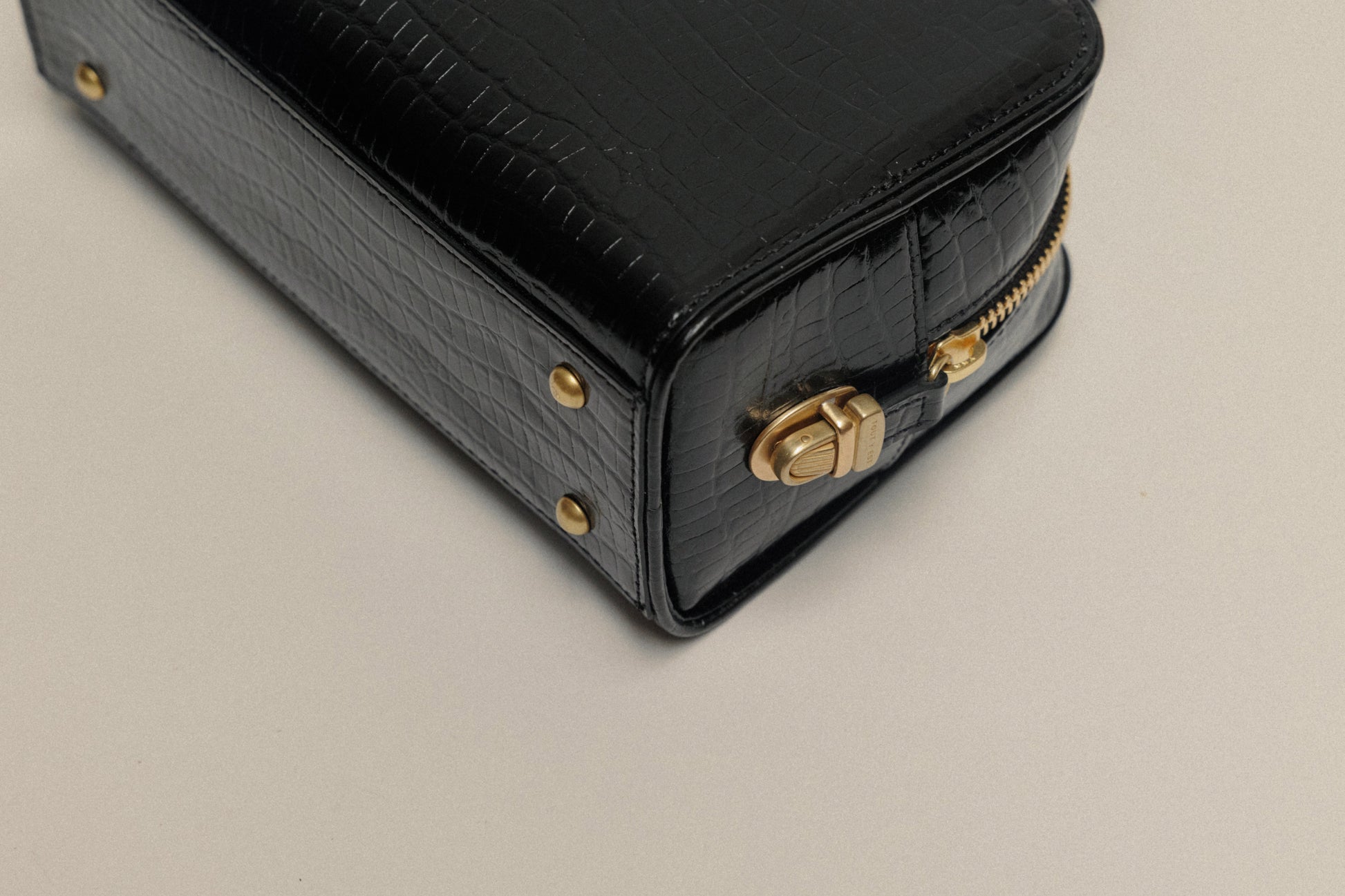 SAC LOQUET MINI CROCO BLACK