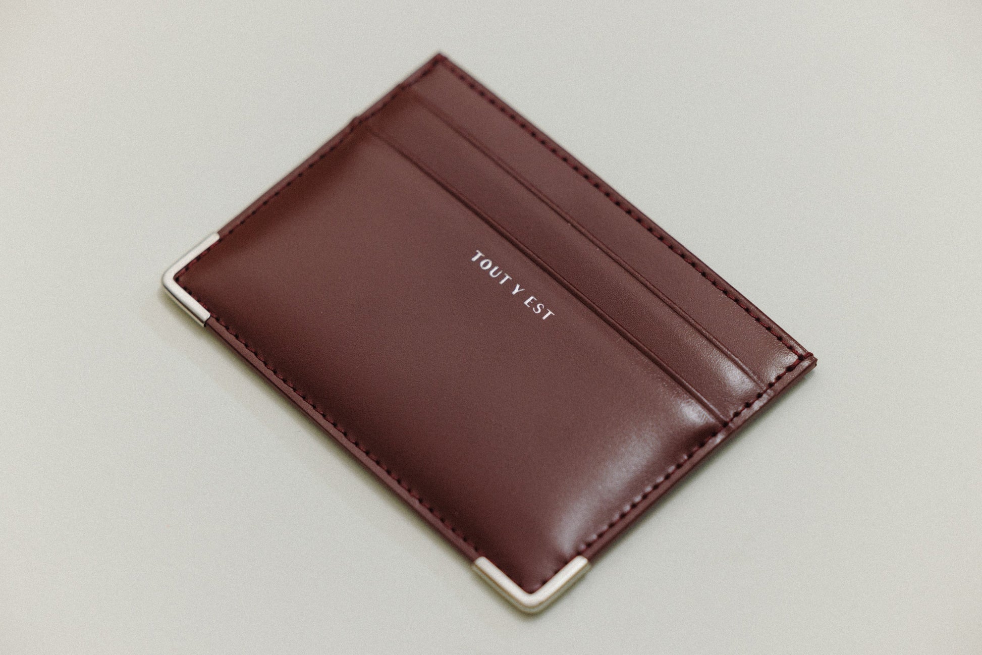 PORTE CARTES ANGLES BURGUNDY