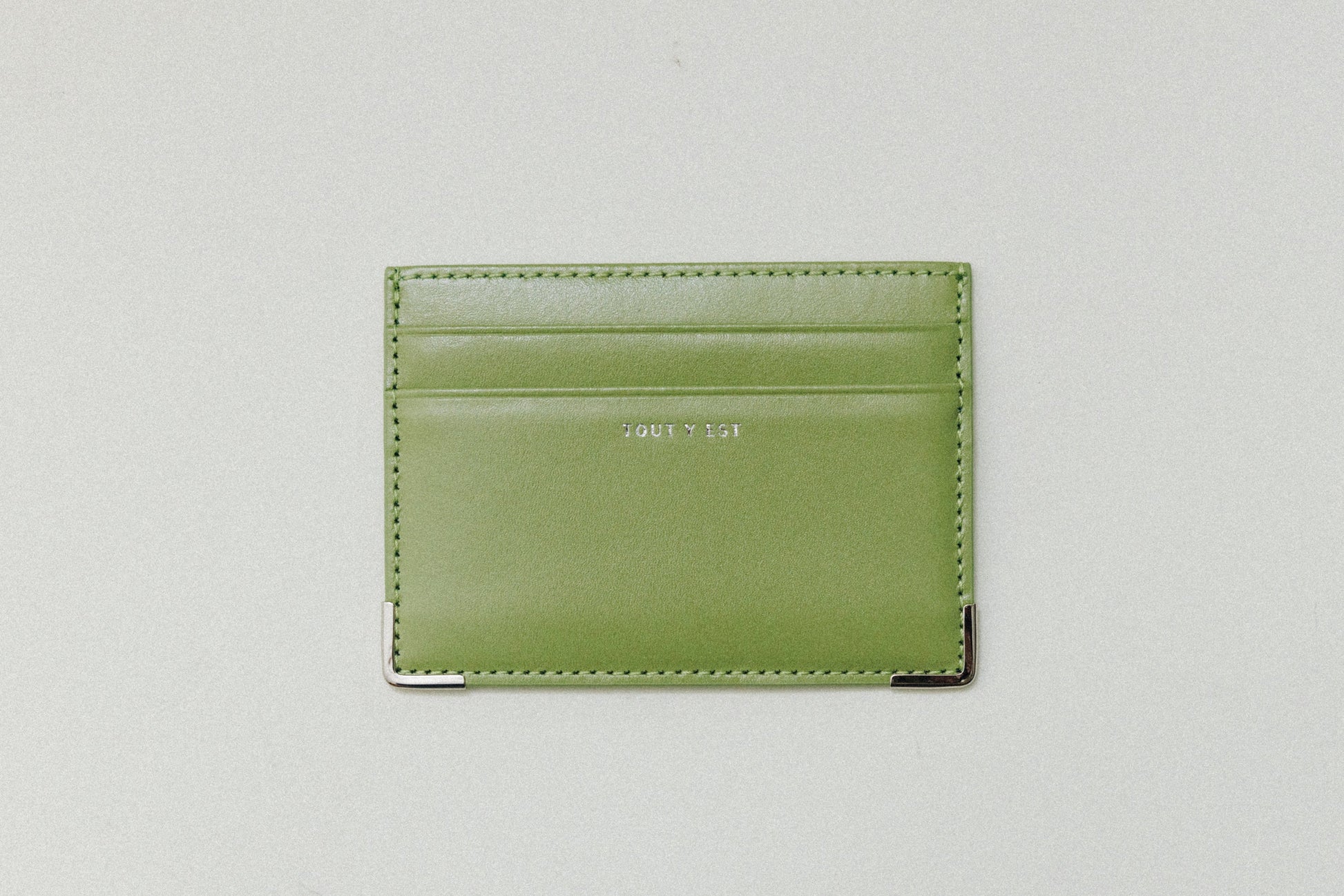 PORTE CARTES ANGLES OLIVE