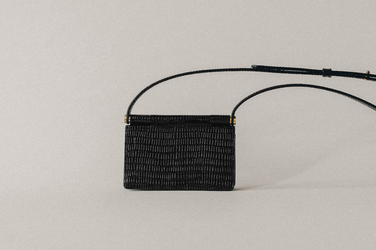 POCHETTE PAUMELLE LIZARD BLACK