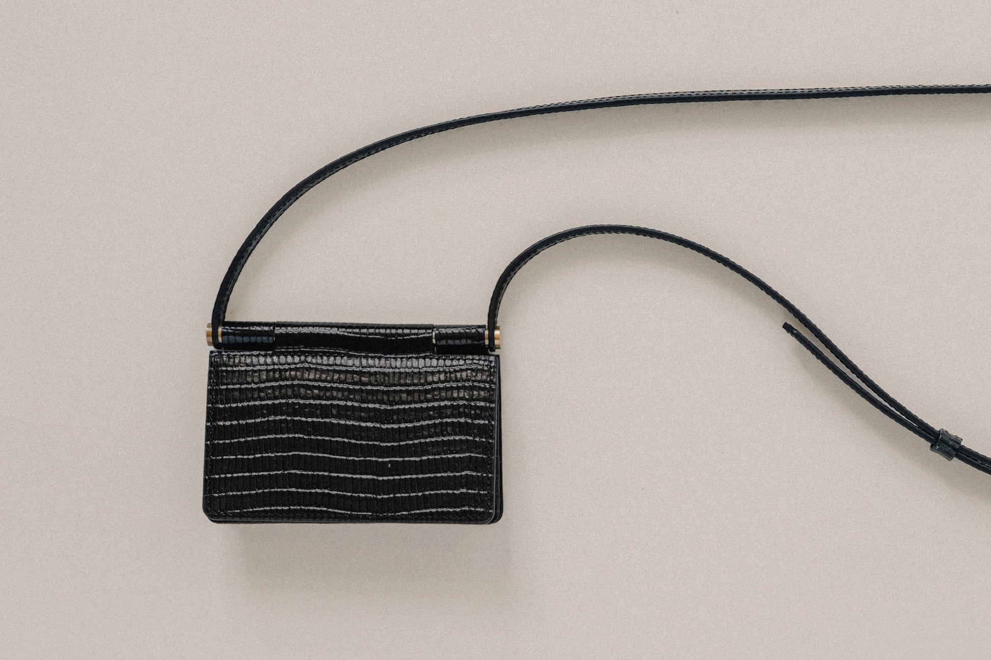 POCHETTE PAUMELLE LIZARD BLACK