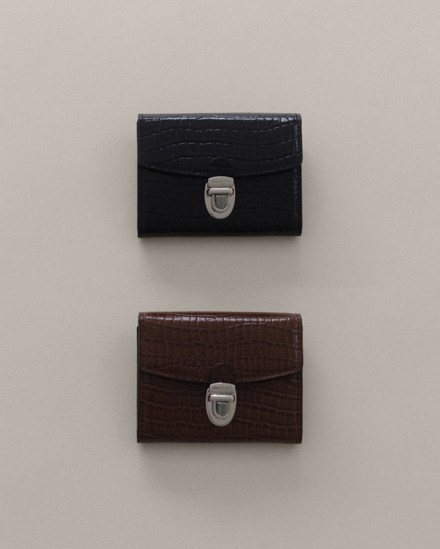 PORTE CARTES LOQUET CROCO BROWN