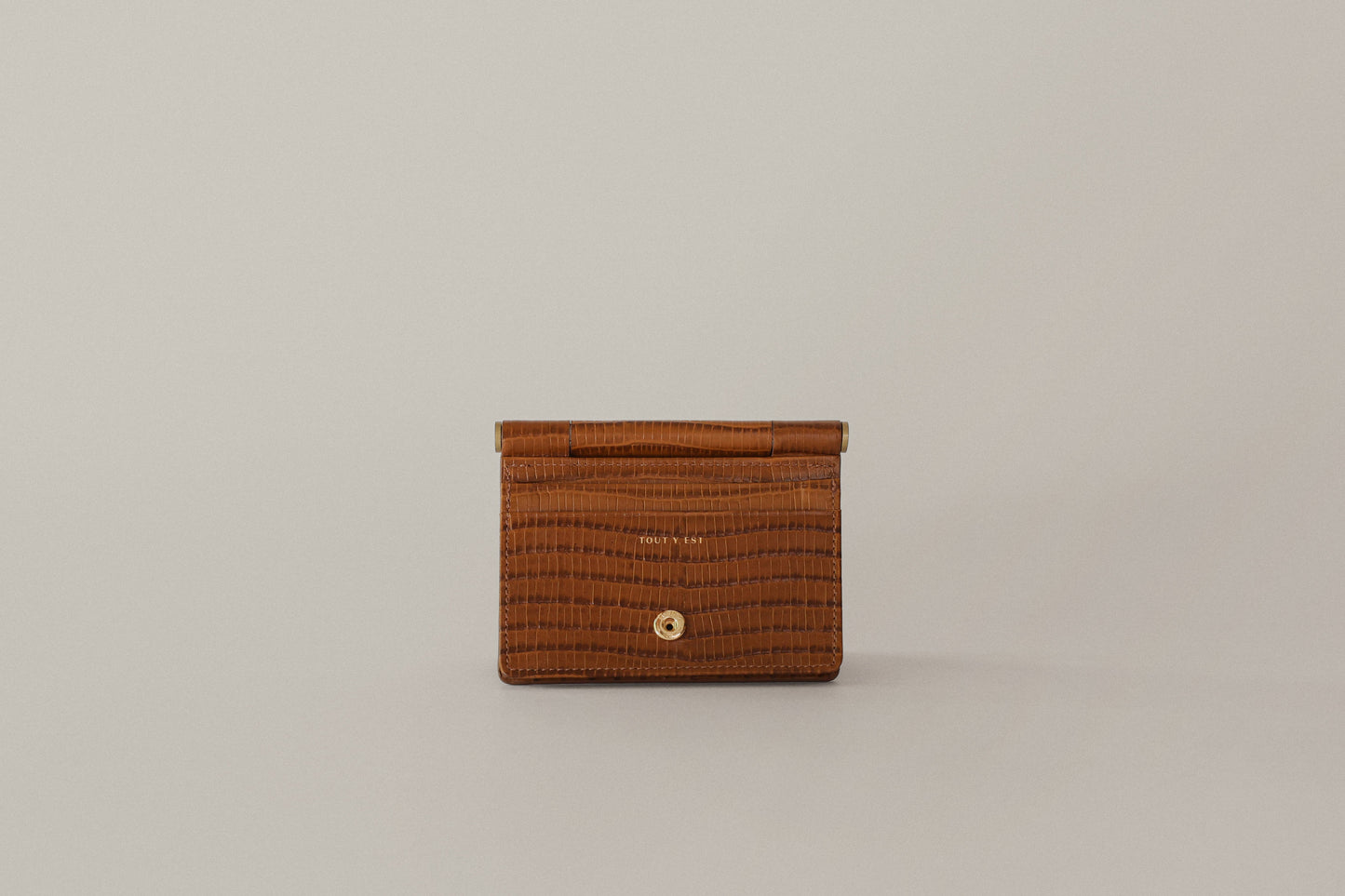PORTE CARTES DE VISITE PAUMELLE LIZARD BROWN