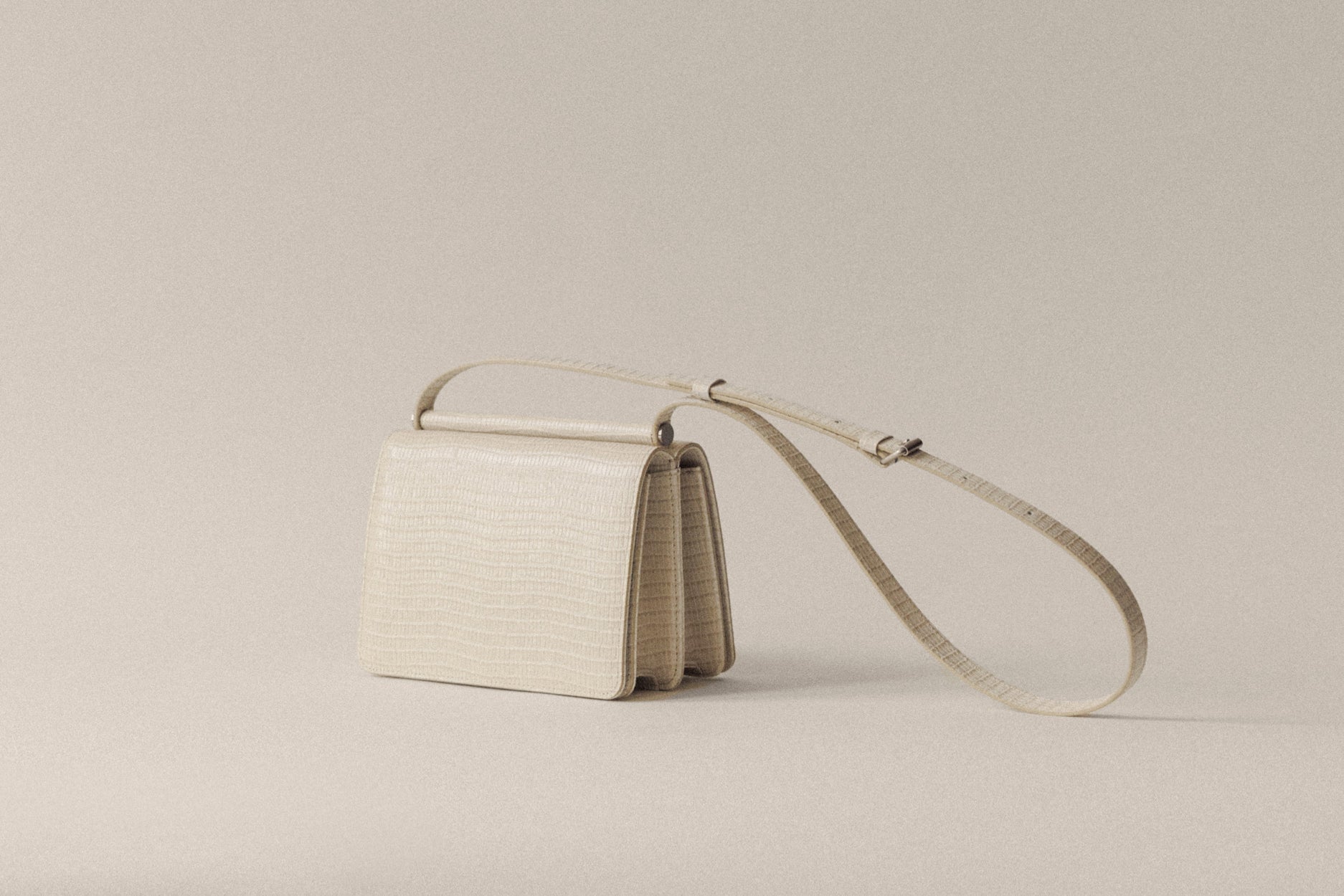 SAC PAUMELLE MINI LIZARD WHITE