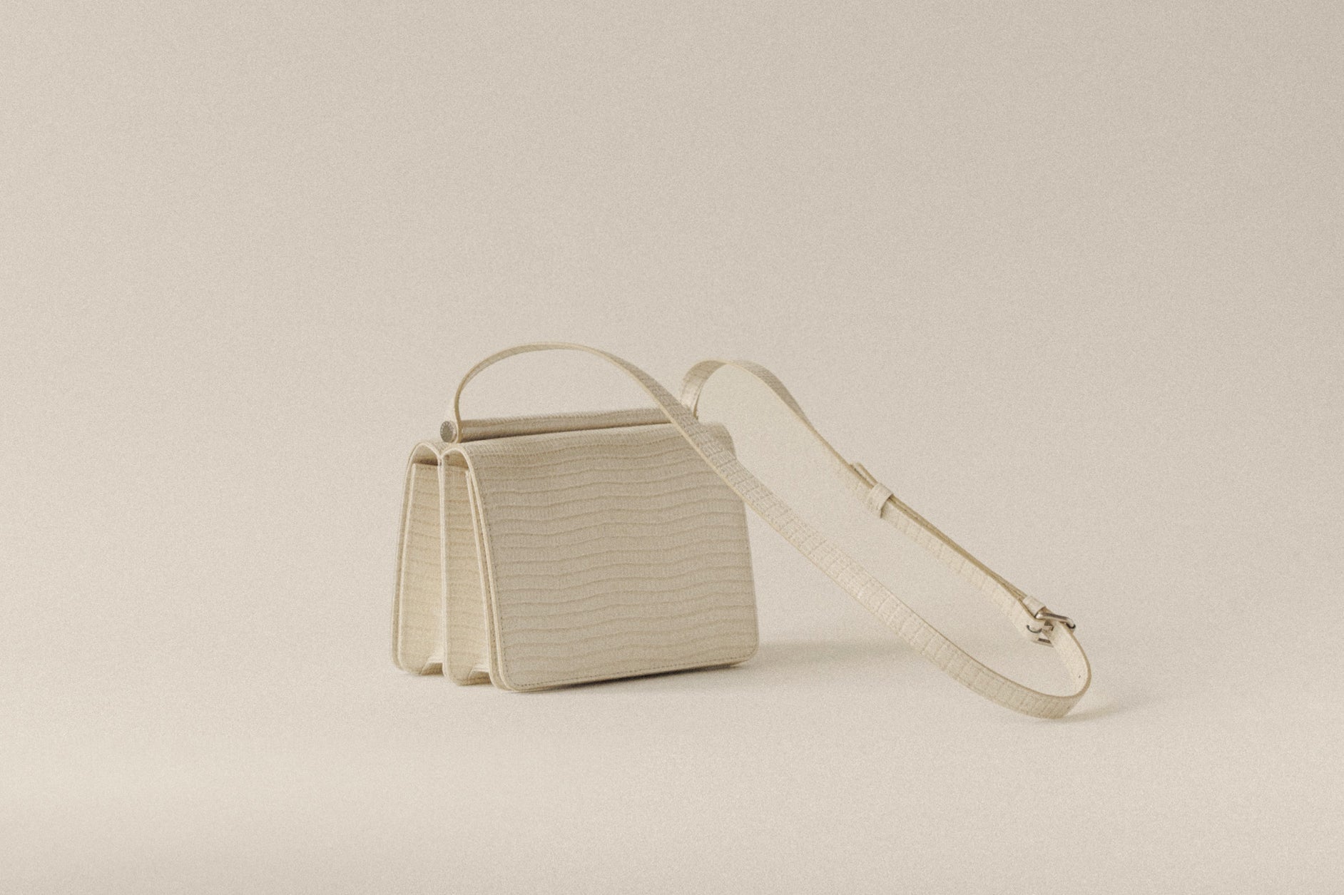 SAC PAUMELLE MINI LIZARD WHITE