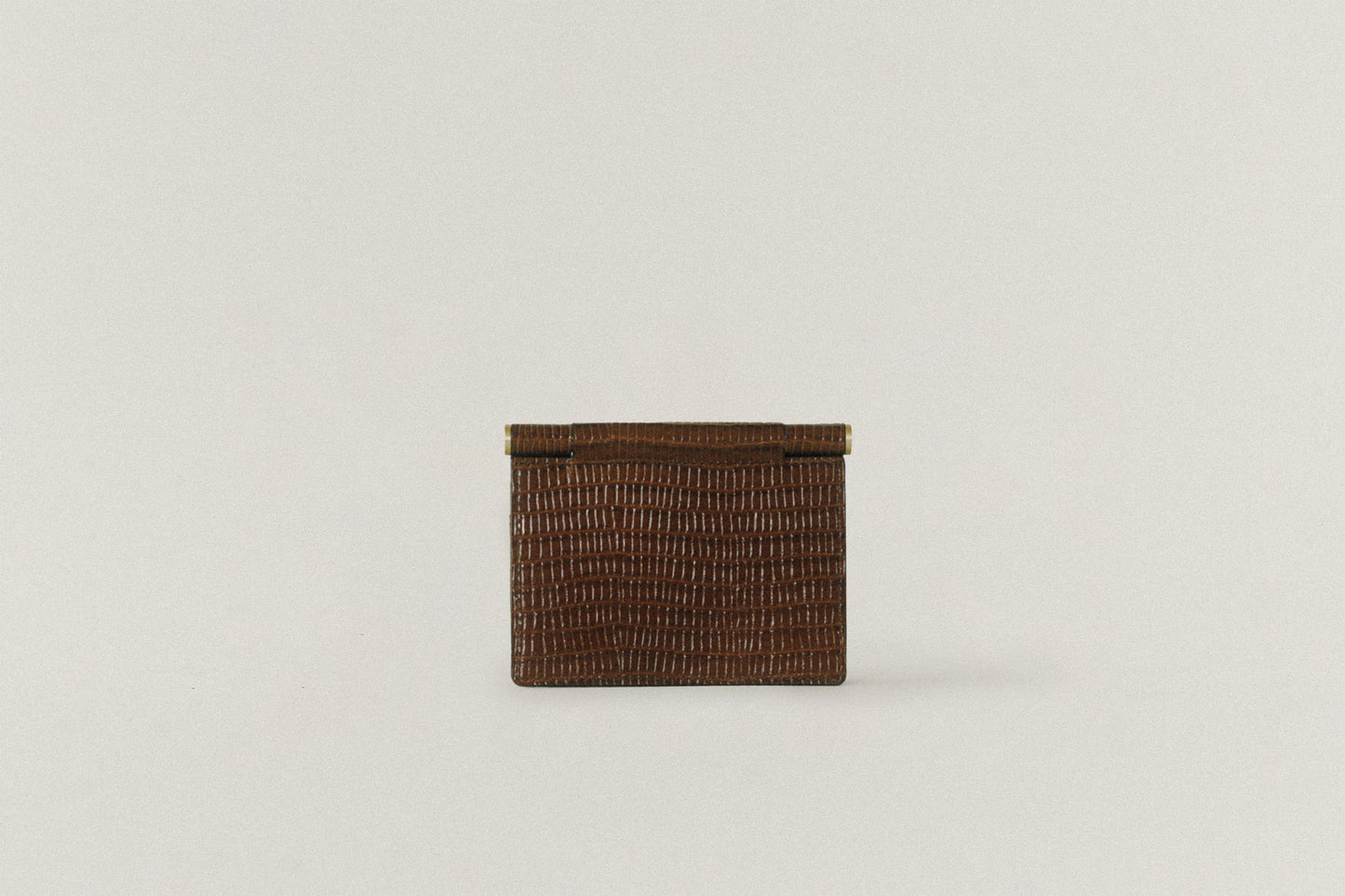 PORTE CARTES DE VISITE PAUMELLE LIZARD CHOCOLATE