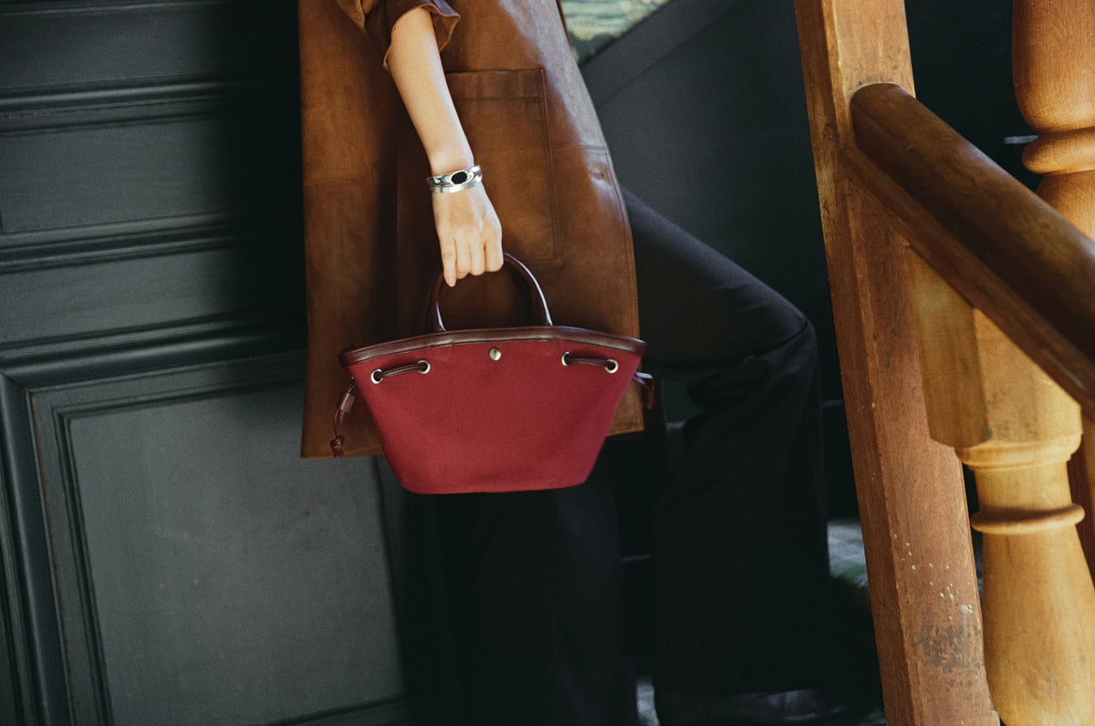 SAC COQUILLE MINI BURGUNDY