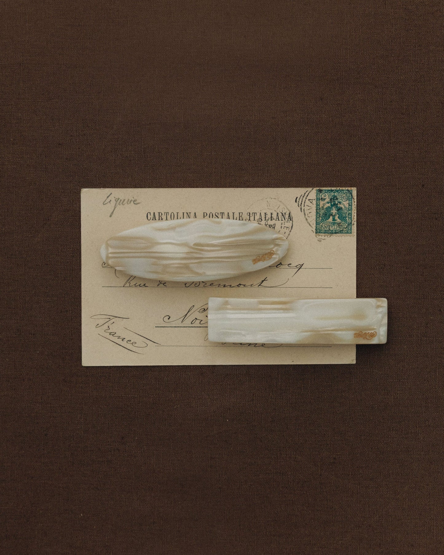 BARRETTE OVALE IVORY