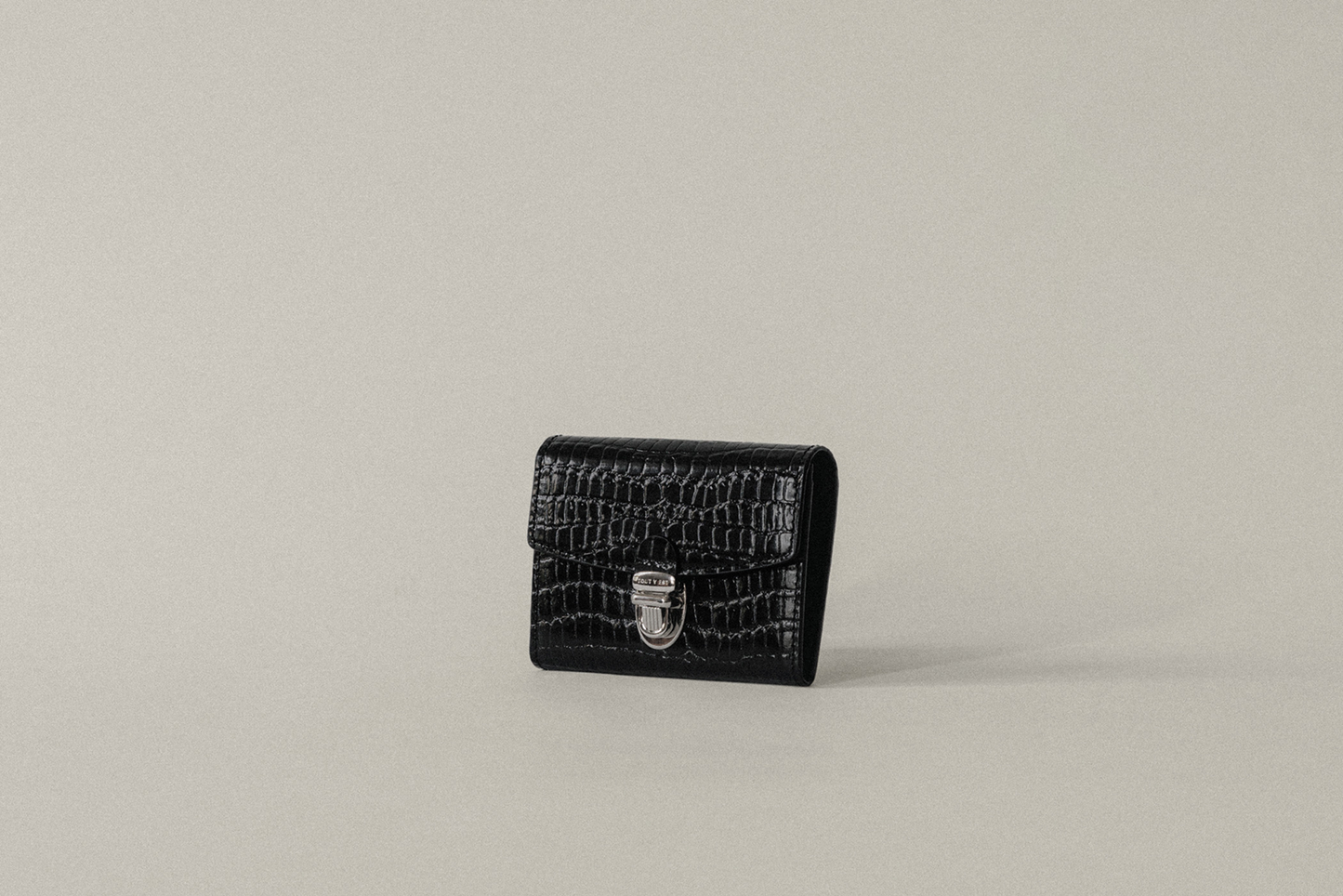 PORTE CARTES LOQUET CROCO BLACK