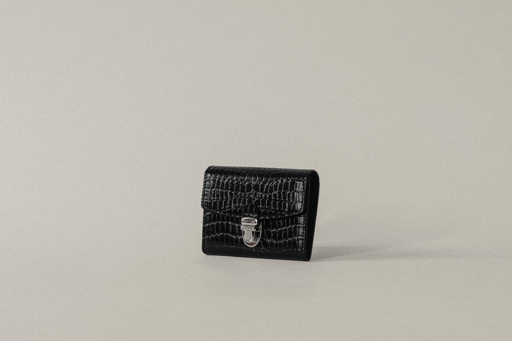 PORTE CARTES LOQUET CROCO BLACK