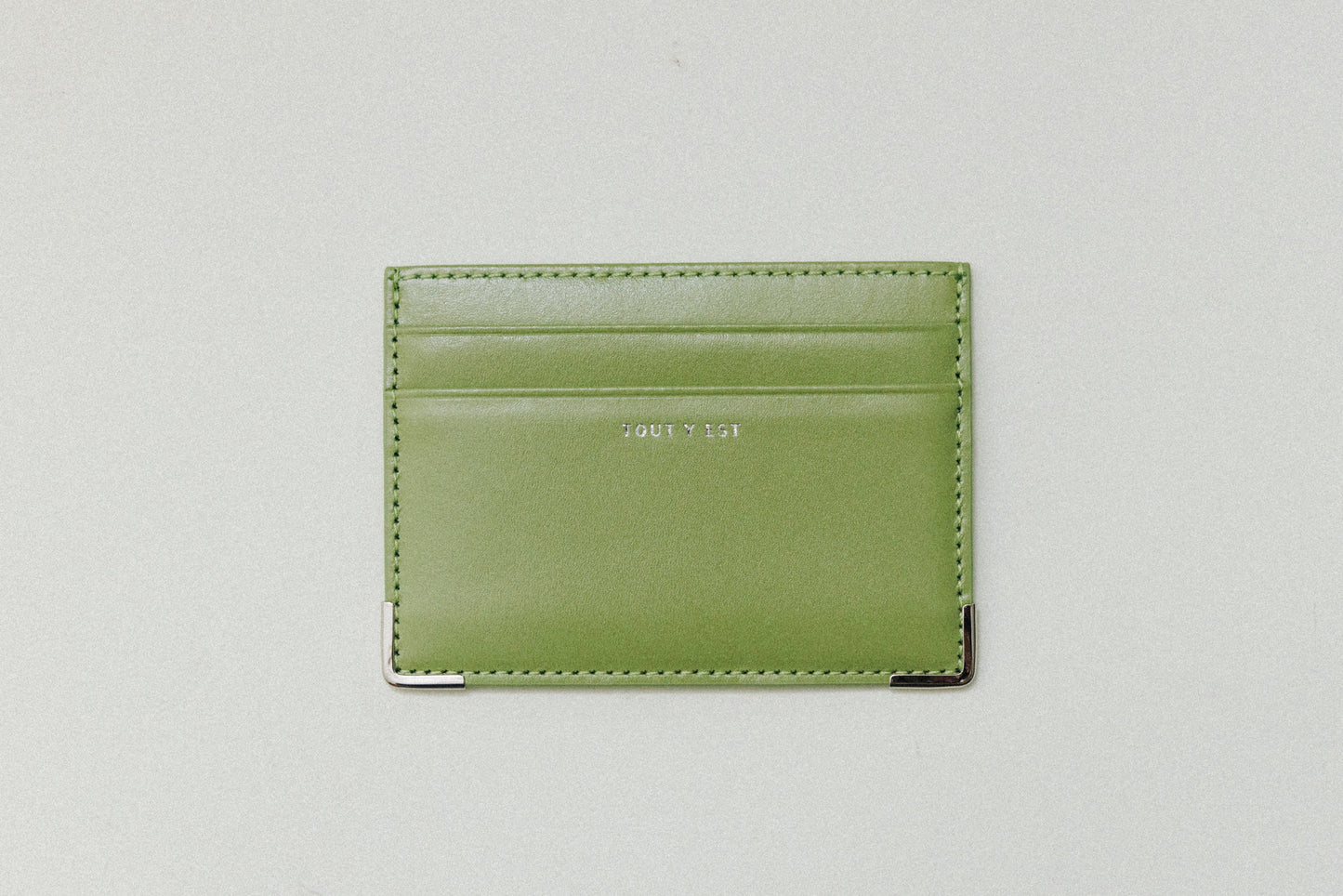 PORTE CARTES ANGLES OLIVE