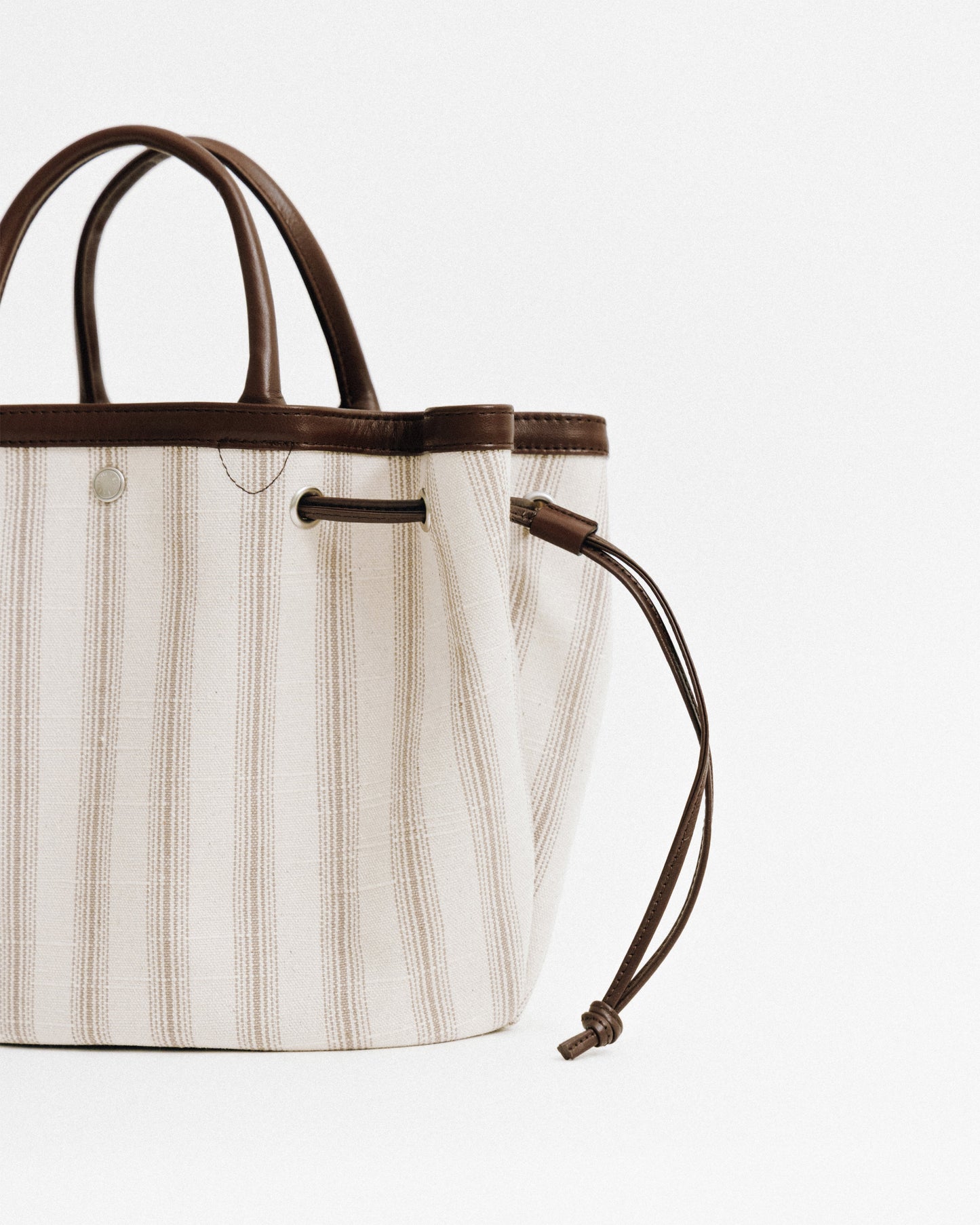 SAC COQUILLE SMALL BEIGE STRIPE