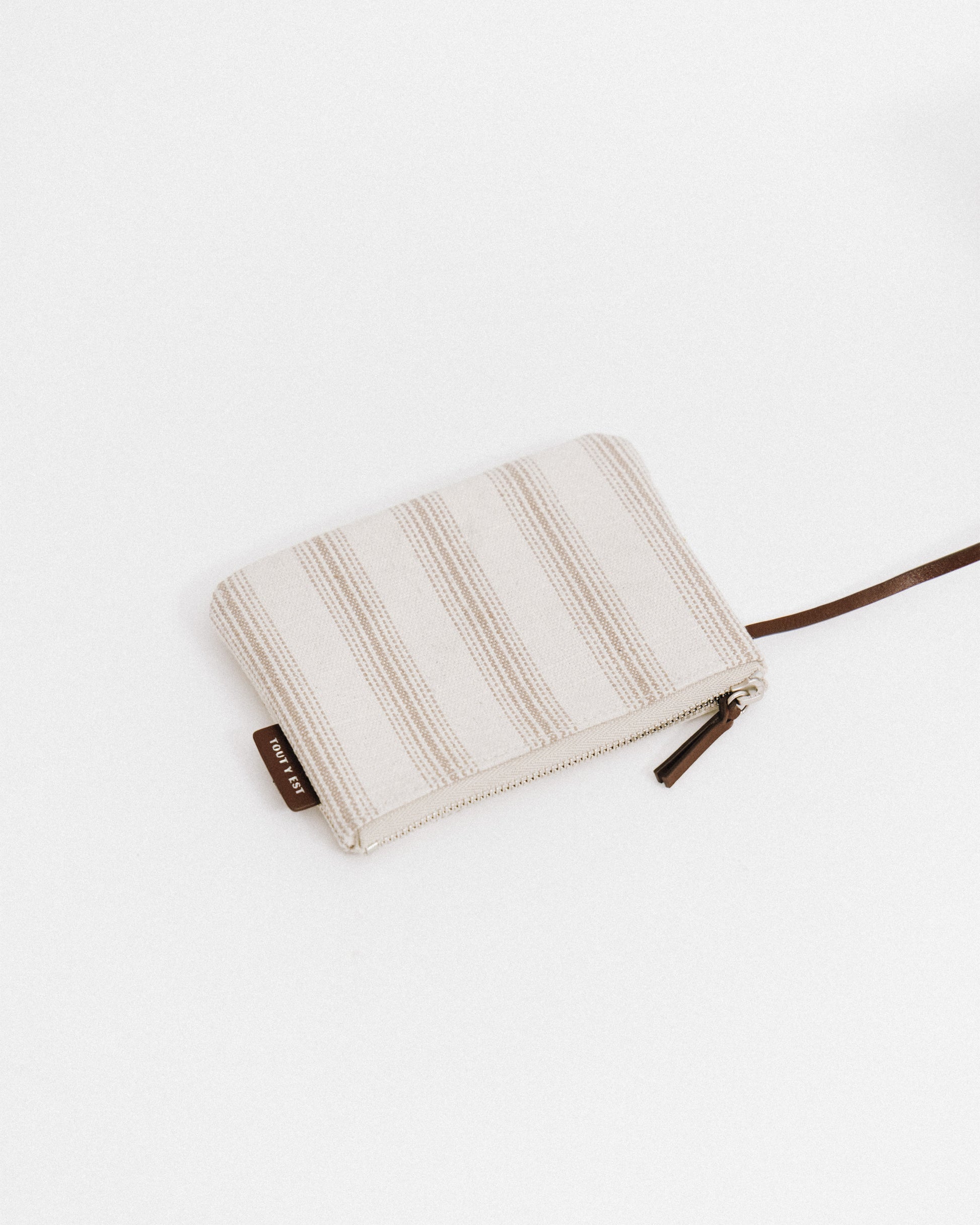 SAC COQUILLE SMALL BEIGE STRIPE