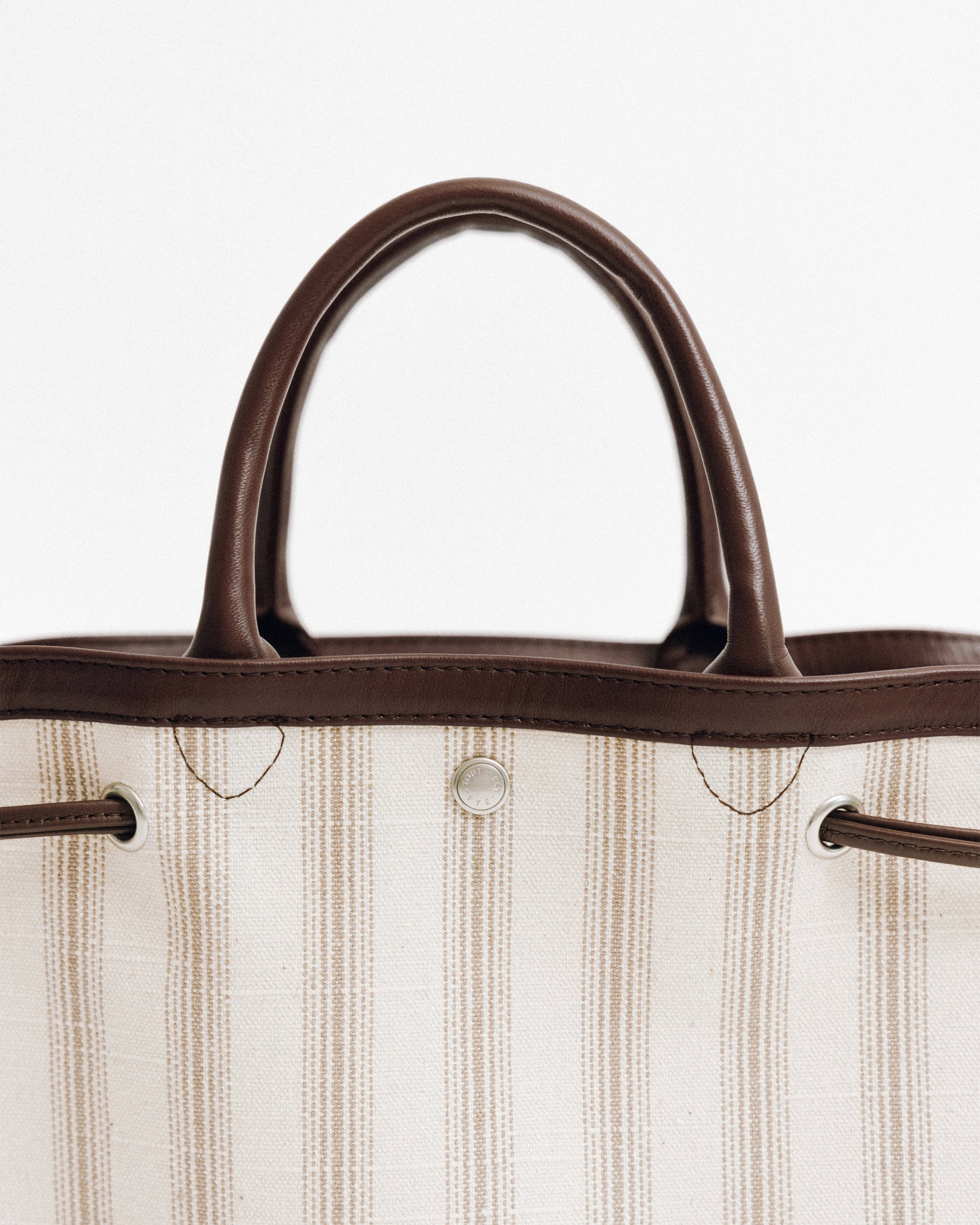 SAC COQUILLE SMALL BEIGE STRIPE