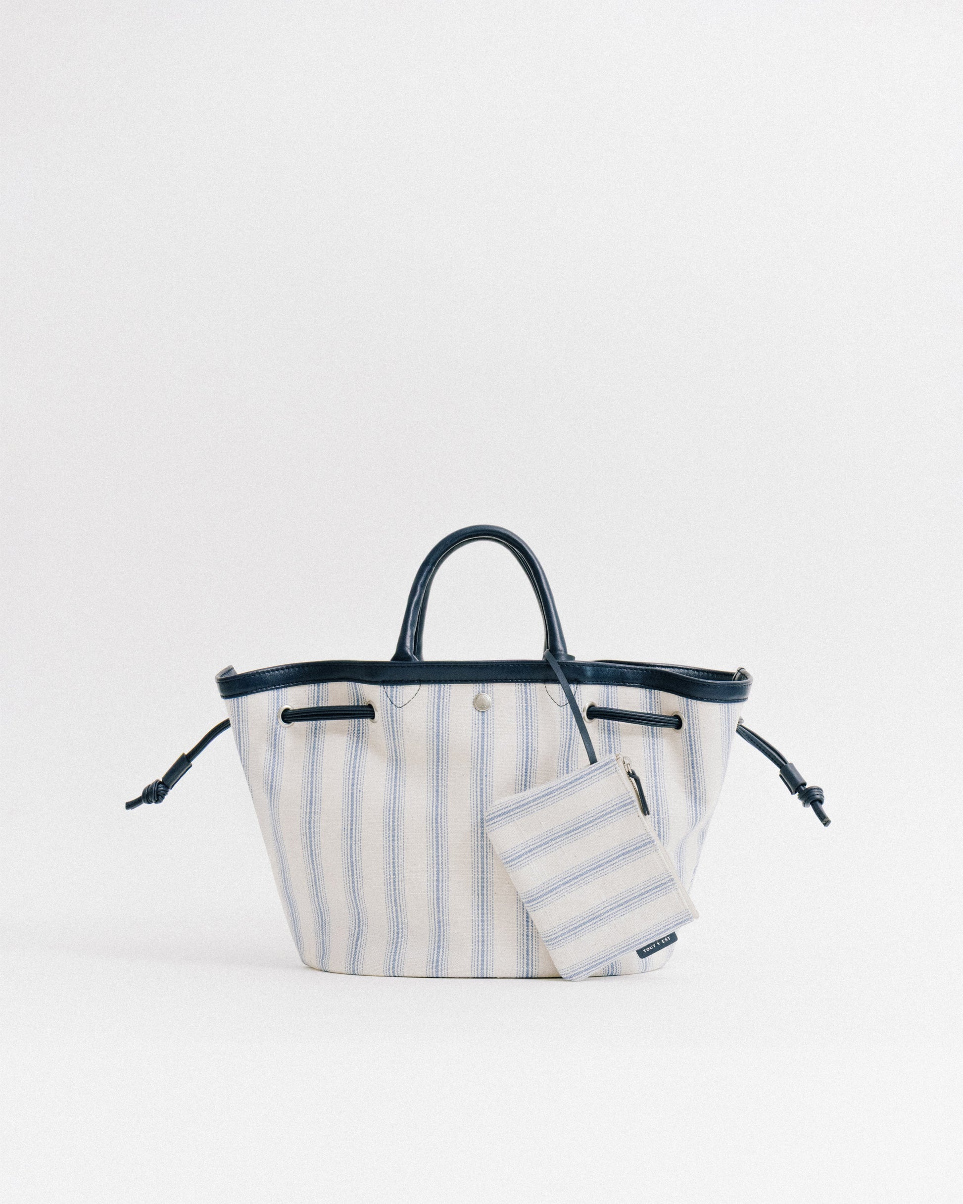 SAC COQUILLE SMALL BLUE STRIPE