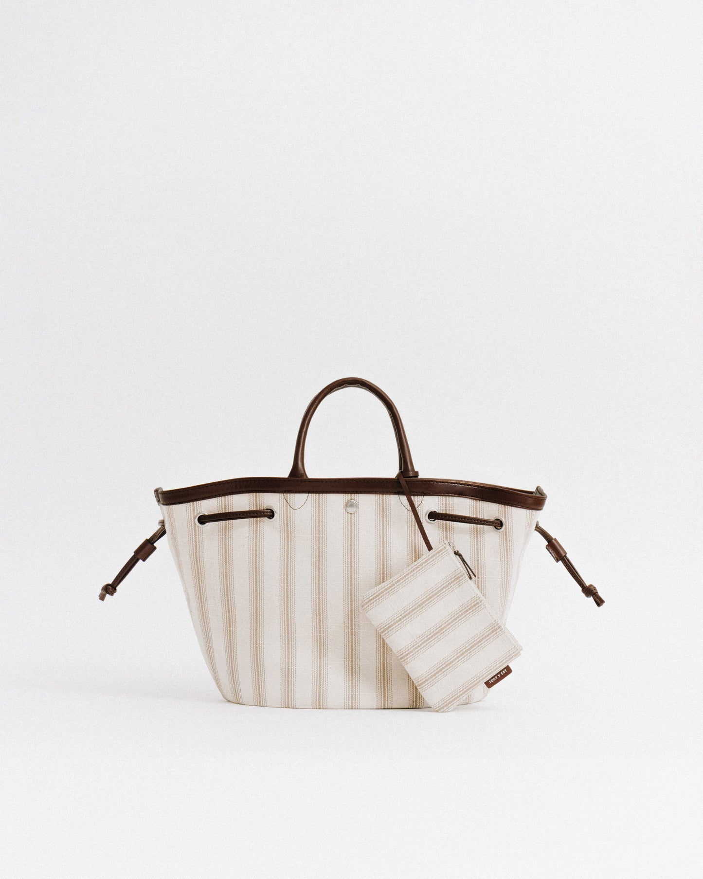 SAC COQUILLE SMALL BEIGE STRIPE