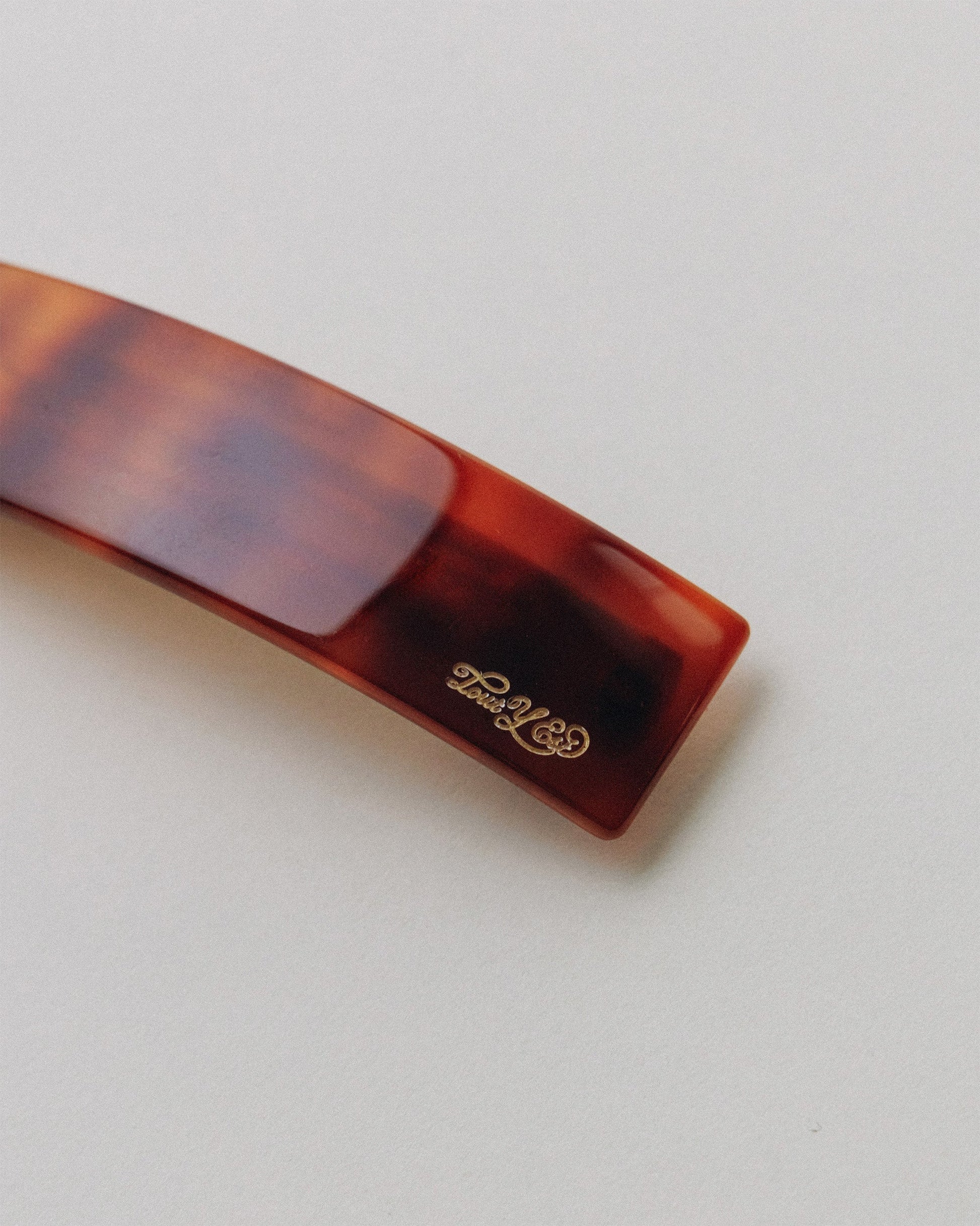 BARRETTE CARRÉE LARGE BROWN