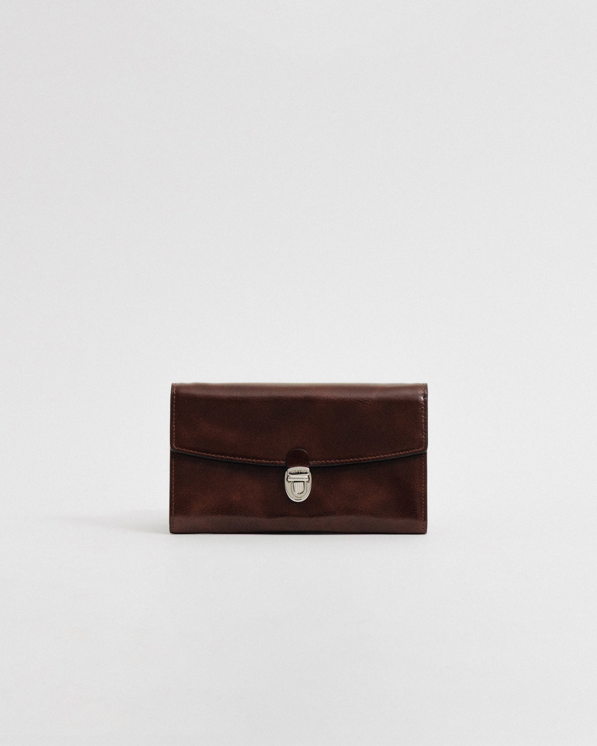 PORTE CARTES LOQUET ÉPAULE BROWN