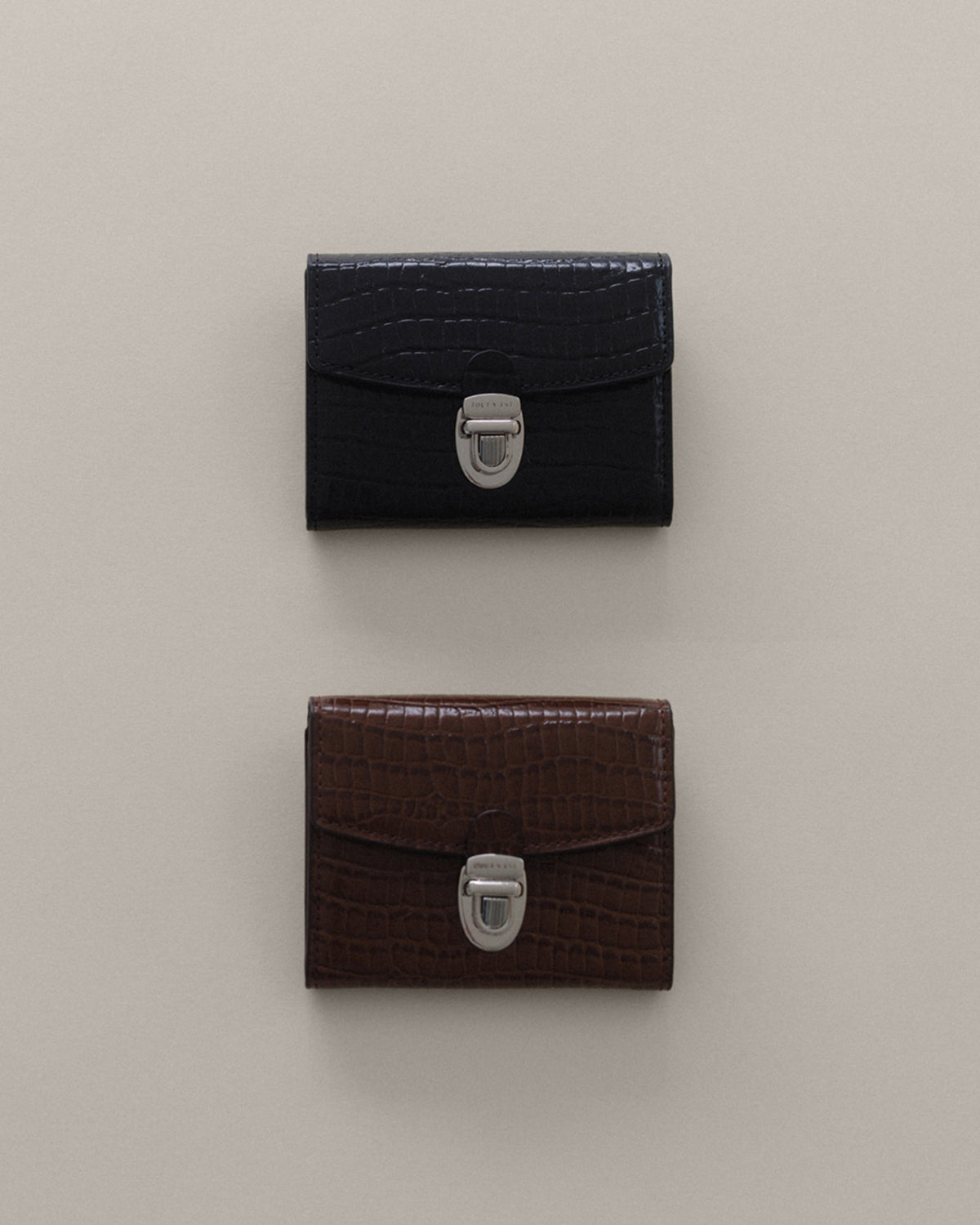 PORTE CARTES LOQUET CROCO BROWN