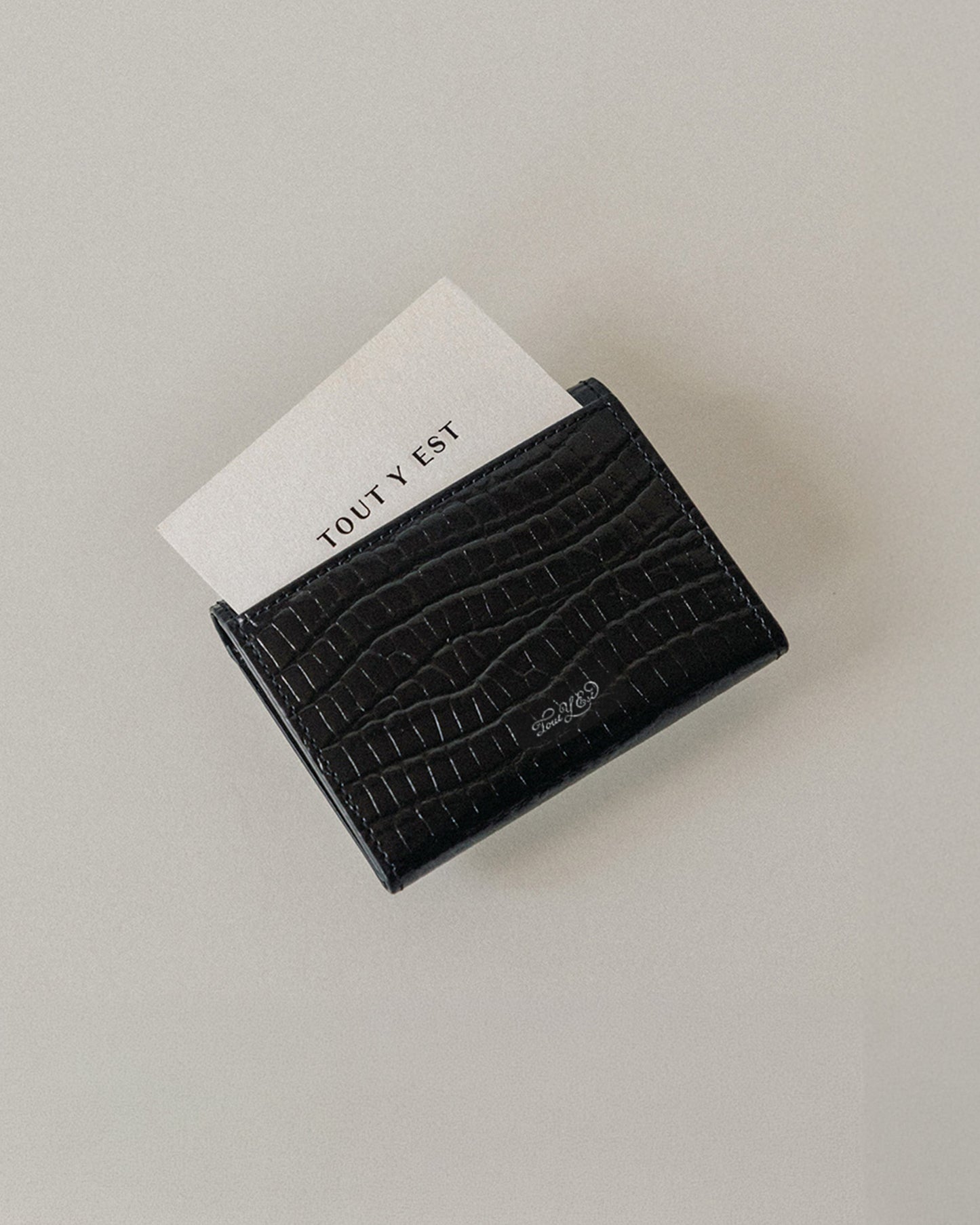 PORTE CARTES LOQUET CROCO BLACK