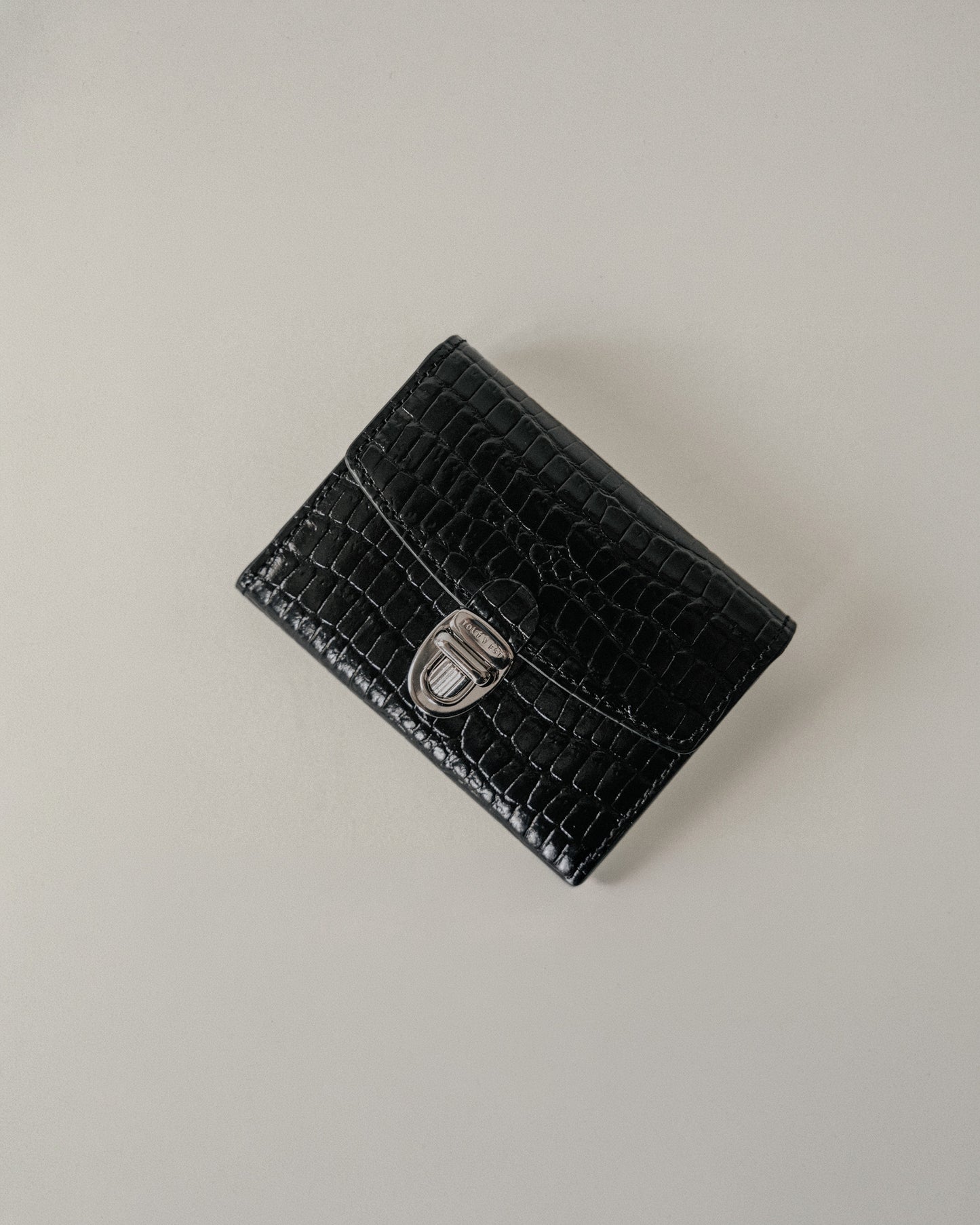 PORTE CARTES LOQUET CROCO BLACK