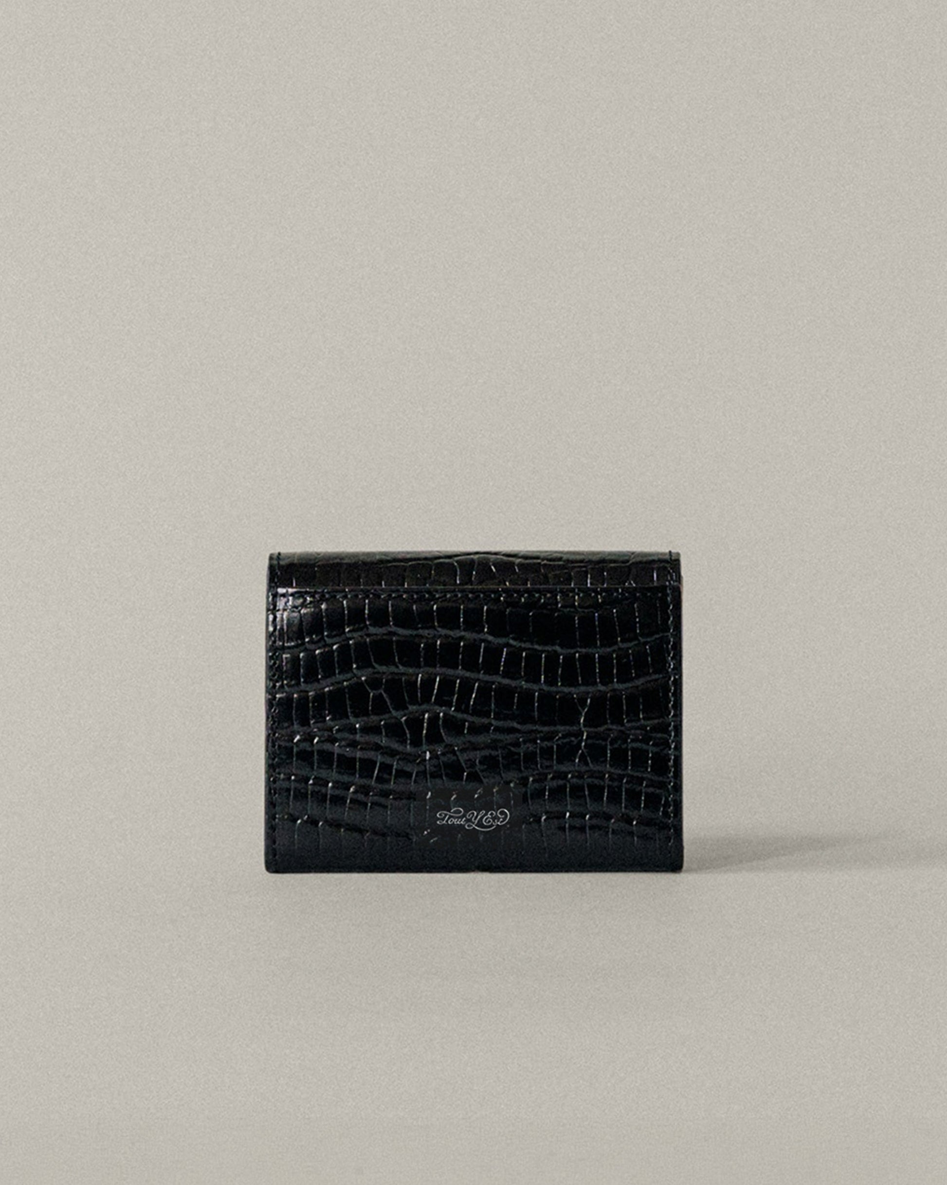 PORTE CARTES LOQUET CROCO BLACK