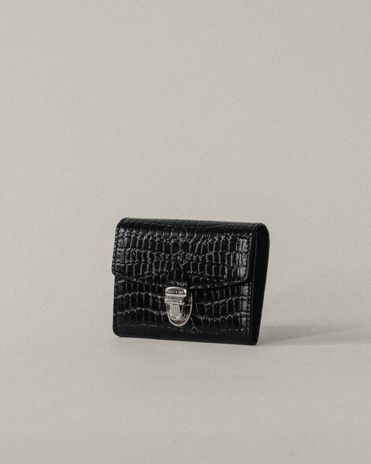 PORTE CARTES LOQUET CROCO BLACK