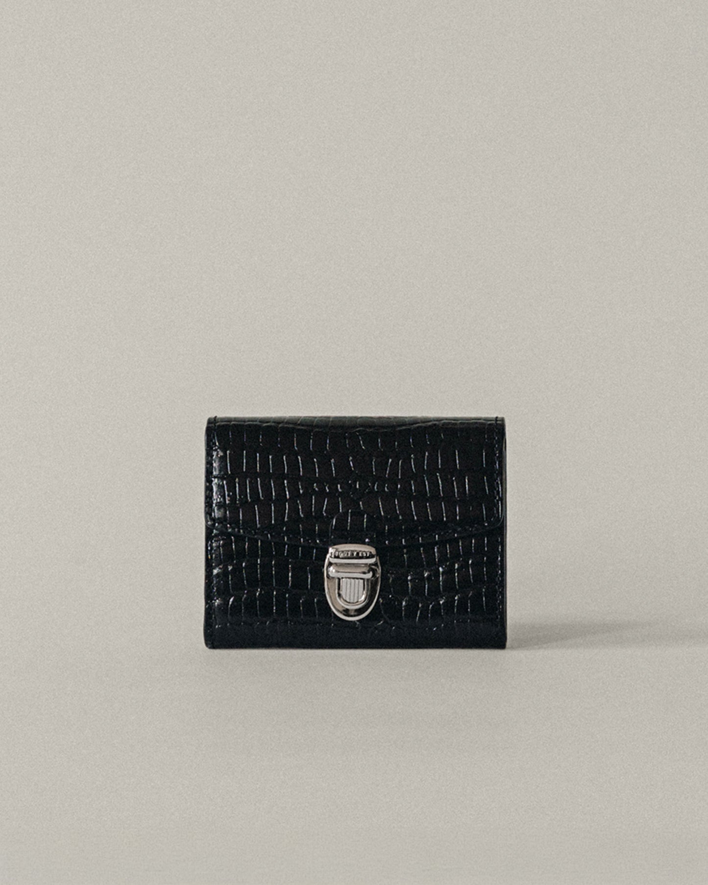 PORTE CARTES LOQUET CROCO BLACK