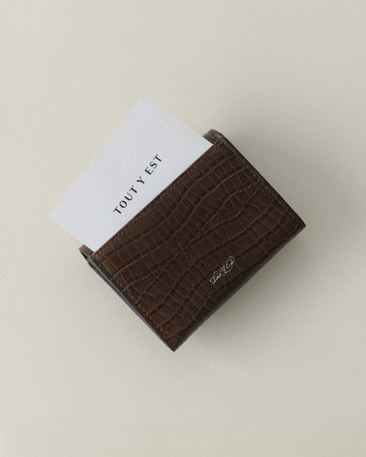 PORTE CARTES LOQUET CROCO BROWN