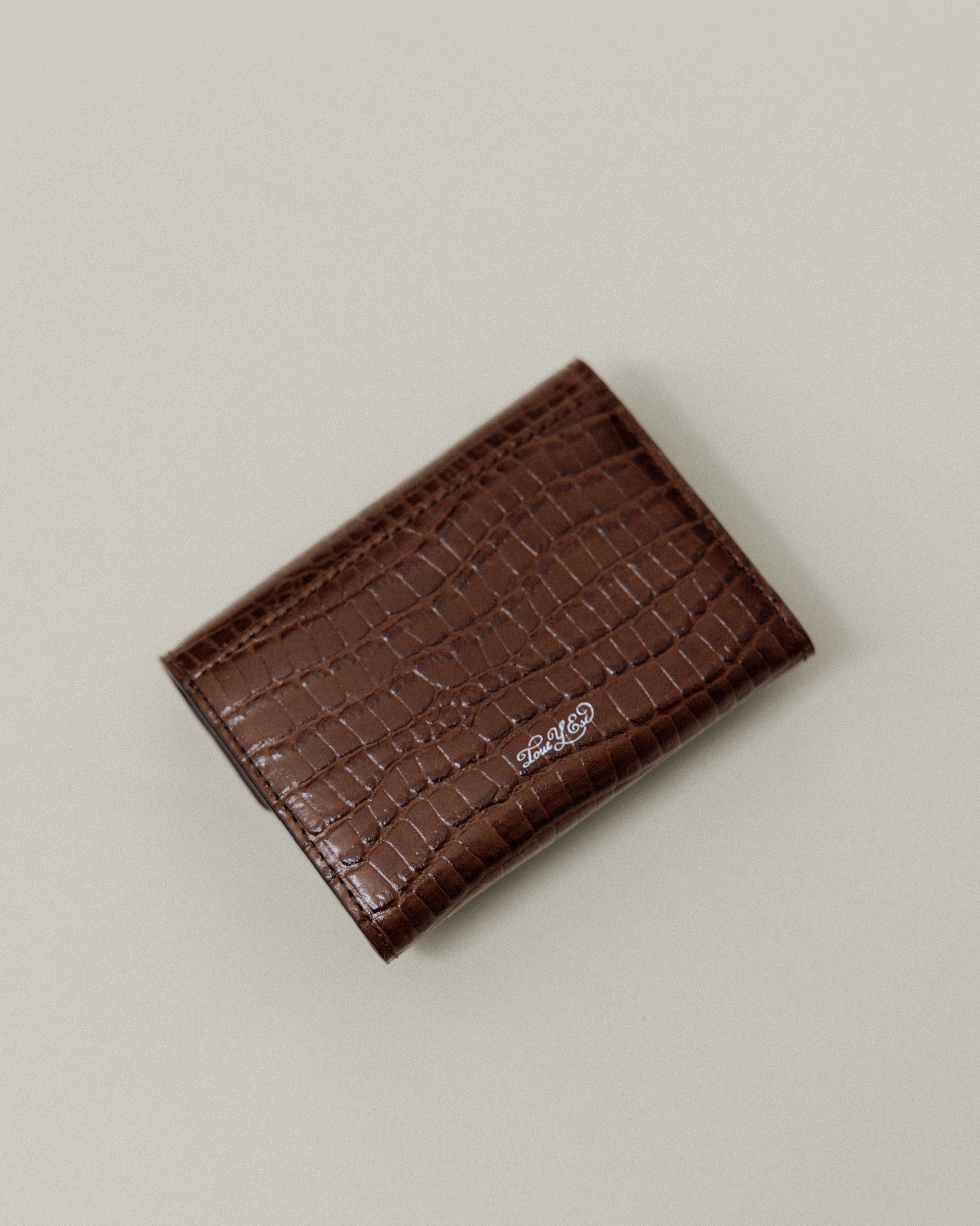 PORTE CARTES LOQUET CROCO BROWN