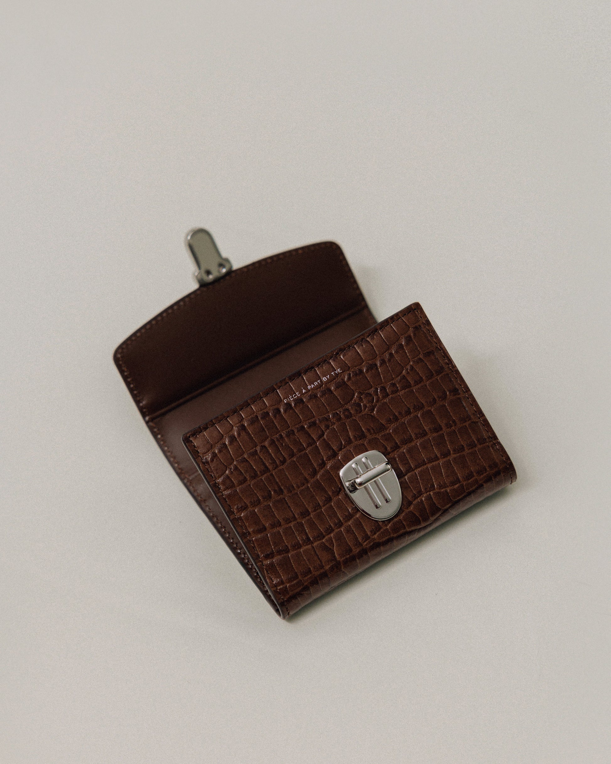 PORTE CARTES LOQUET CROCO BROWN