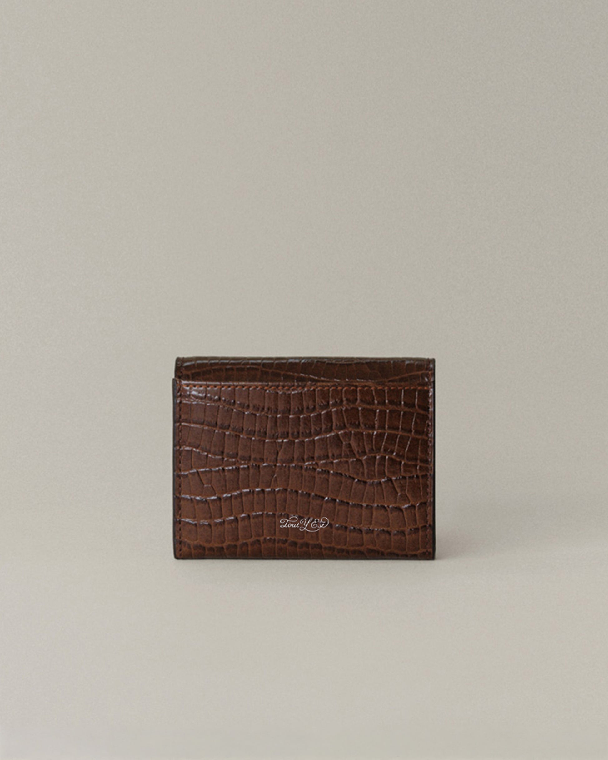 PORTE CARTES LOQUET CROCO BROWN