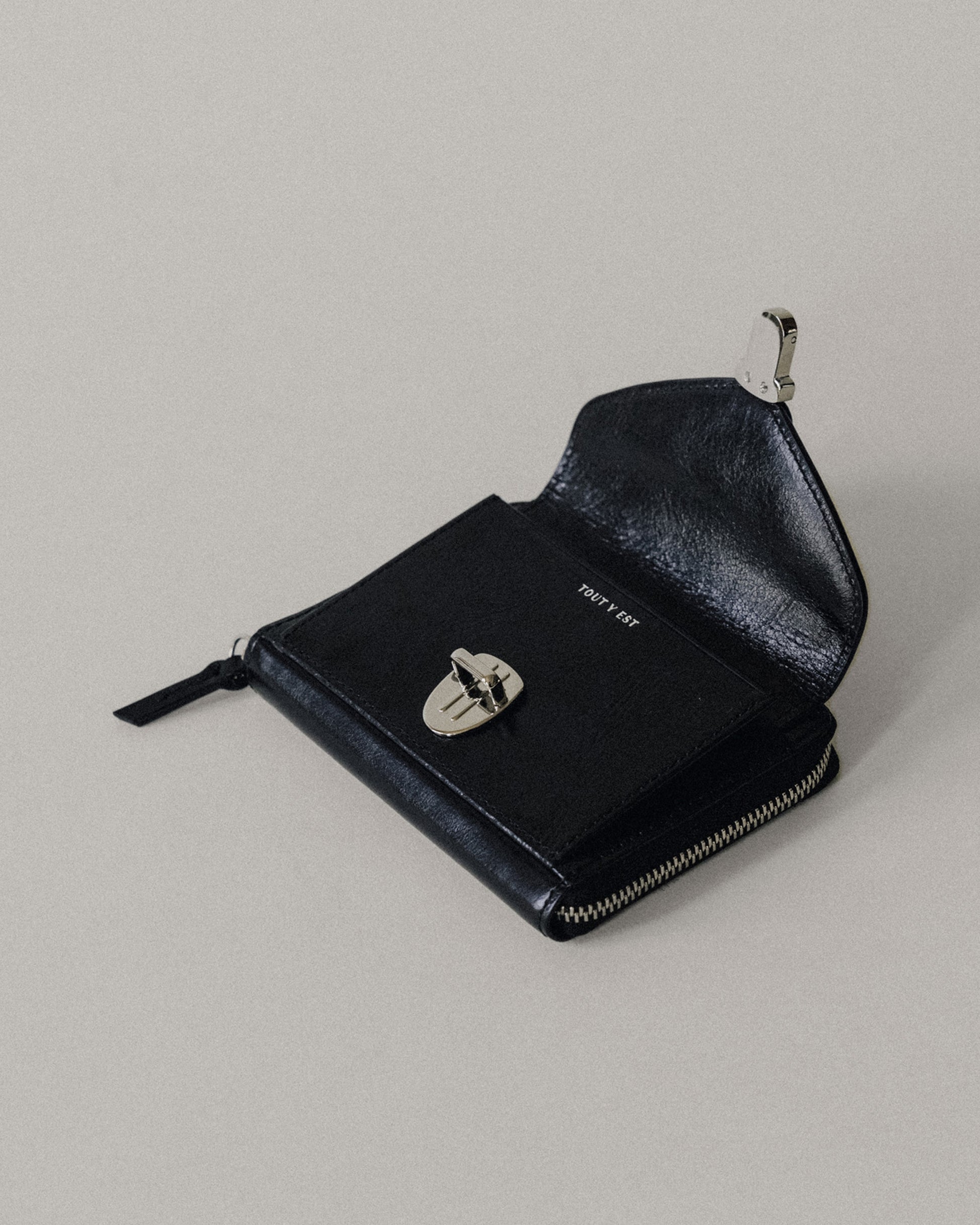 PORTE CARTES LOQUET ZIPPÉ BLACK
