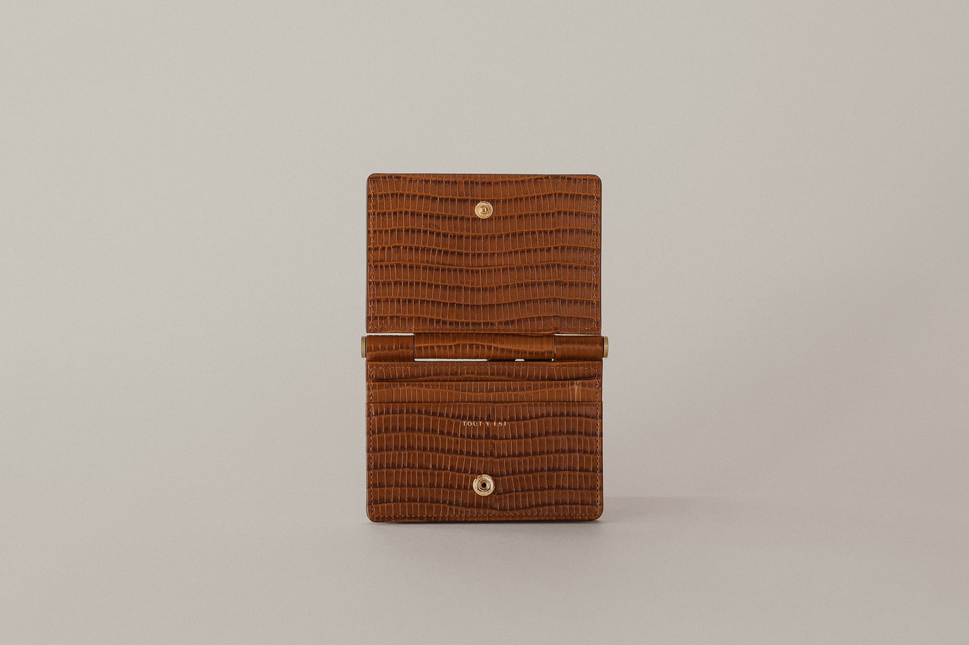 PORTE CARTES DE VISITE PAUMELLE LIZARD BROWN