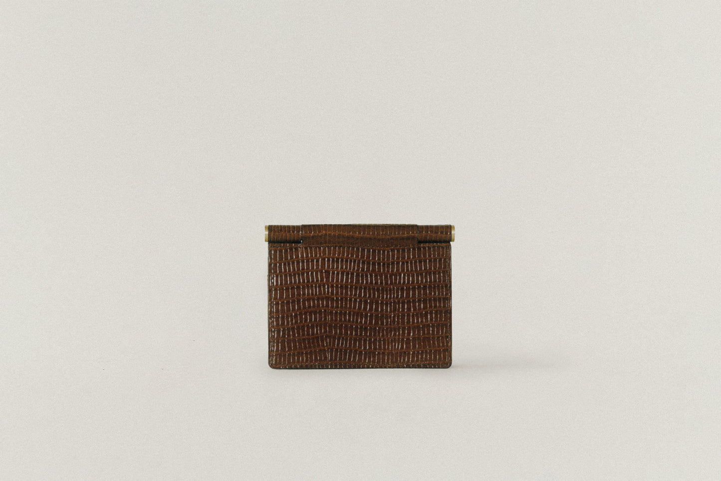 PORTE CARTES DE VISITE PAUMELLE LIZARD CHOCOLATE