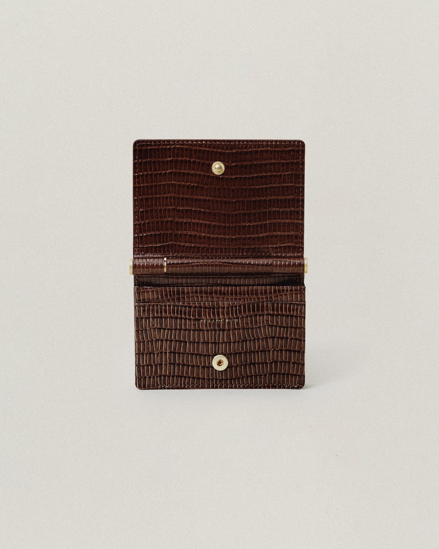 PORTE CARTES DE VISITE PAUMELLE LIZARD CHOCOLATE