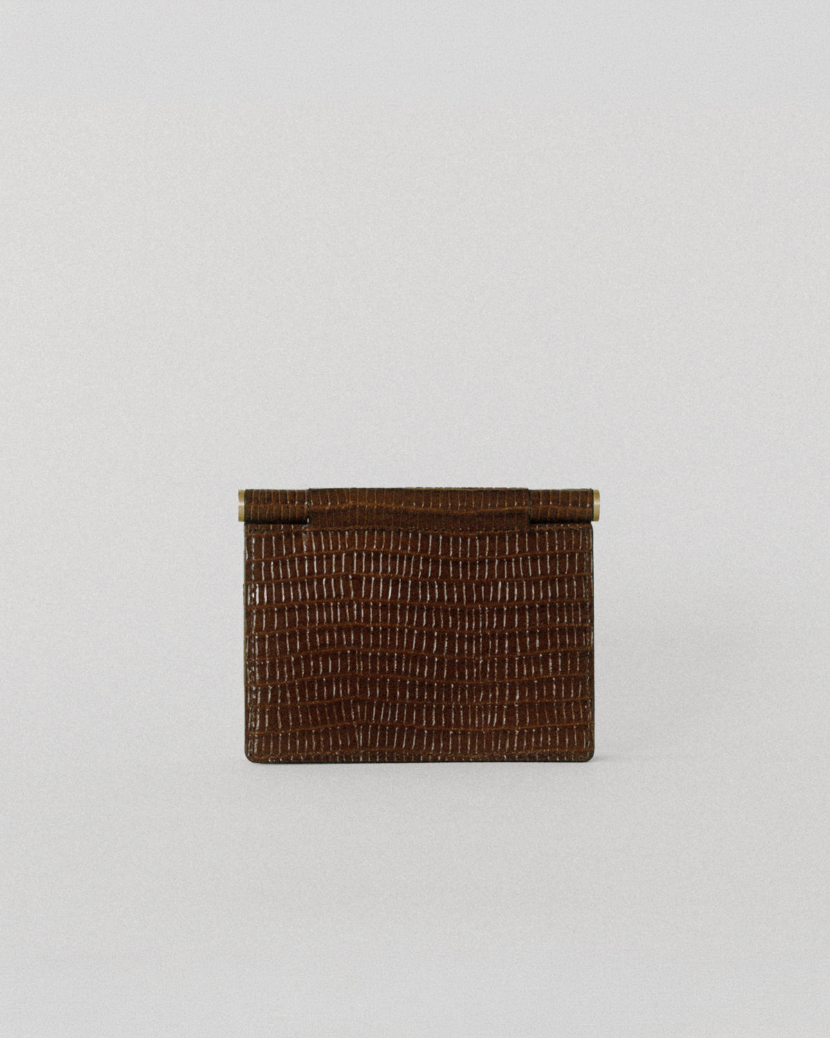 PORTE CARTES DE VISITE PAUMELLE LIZARD CHOCOLATE