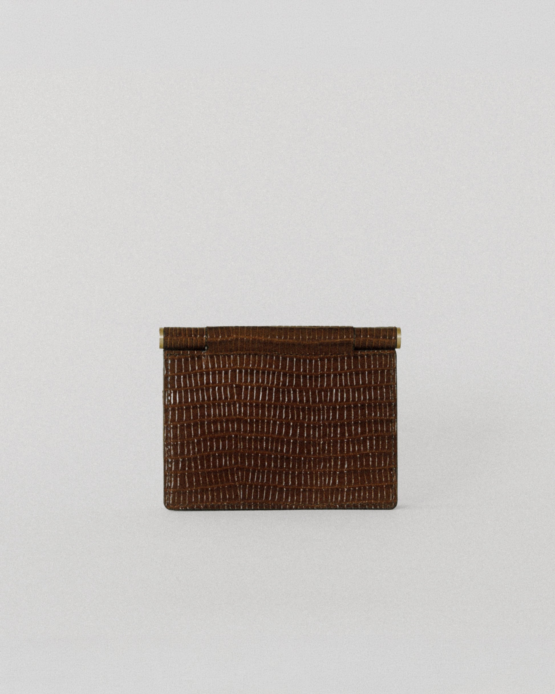 PORTE CARTES DE VISITE PAUMELLE LIZARD CHOCOLATE