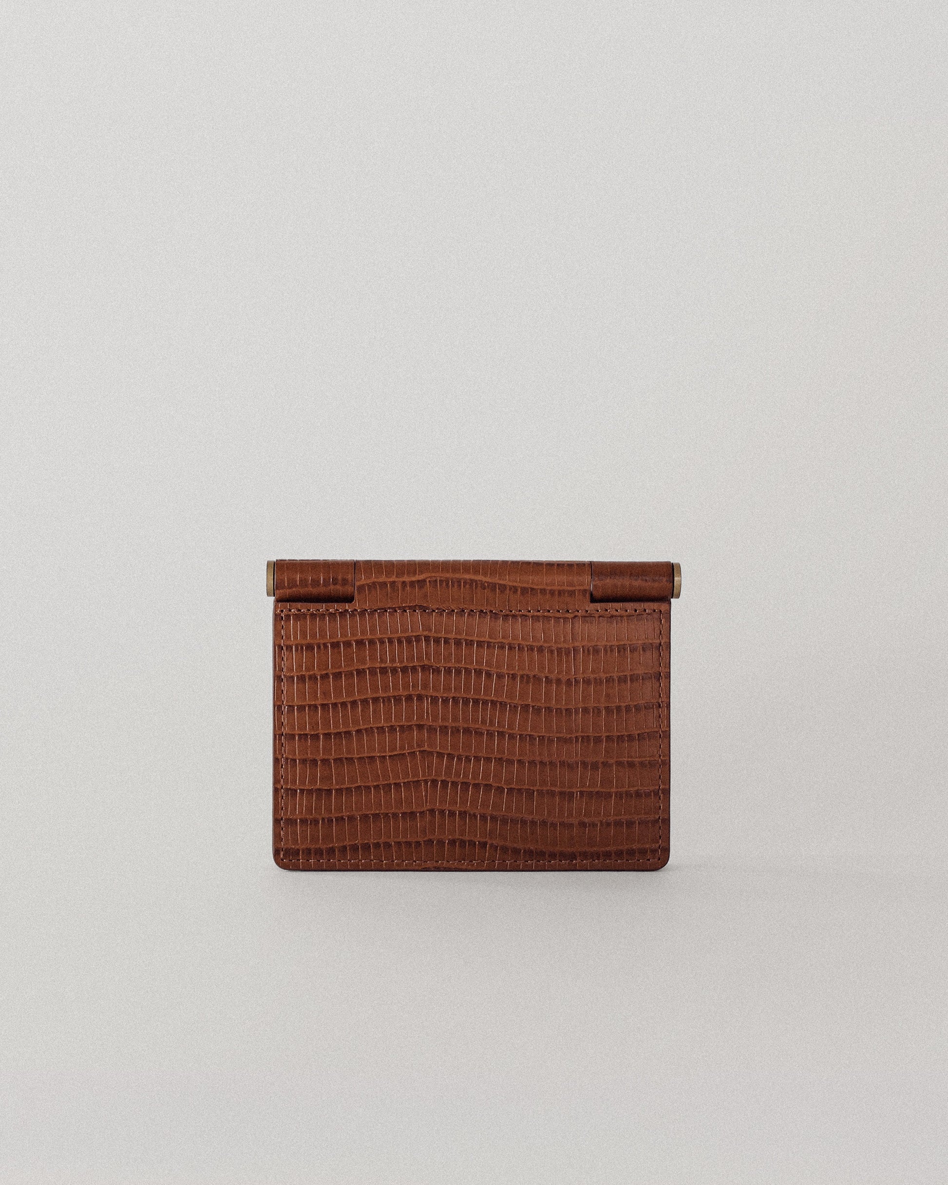 PORTE CARTES DE VISITE PAUMELLE LIZARD BROWN
