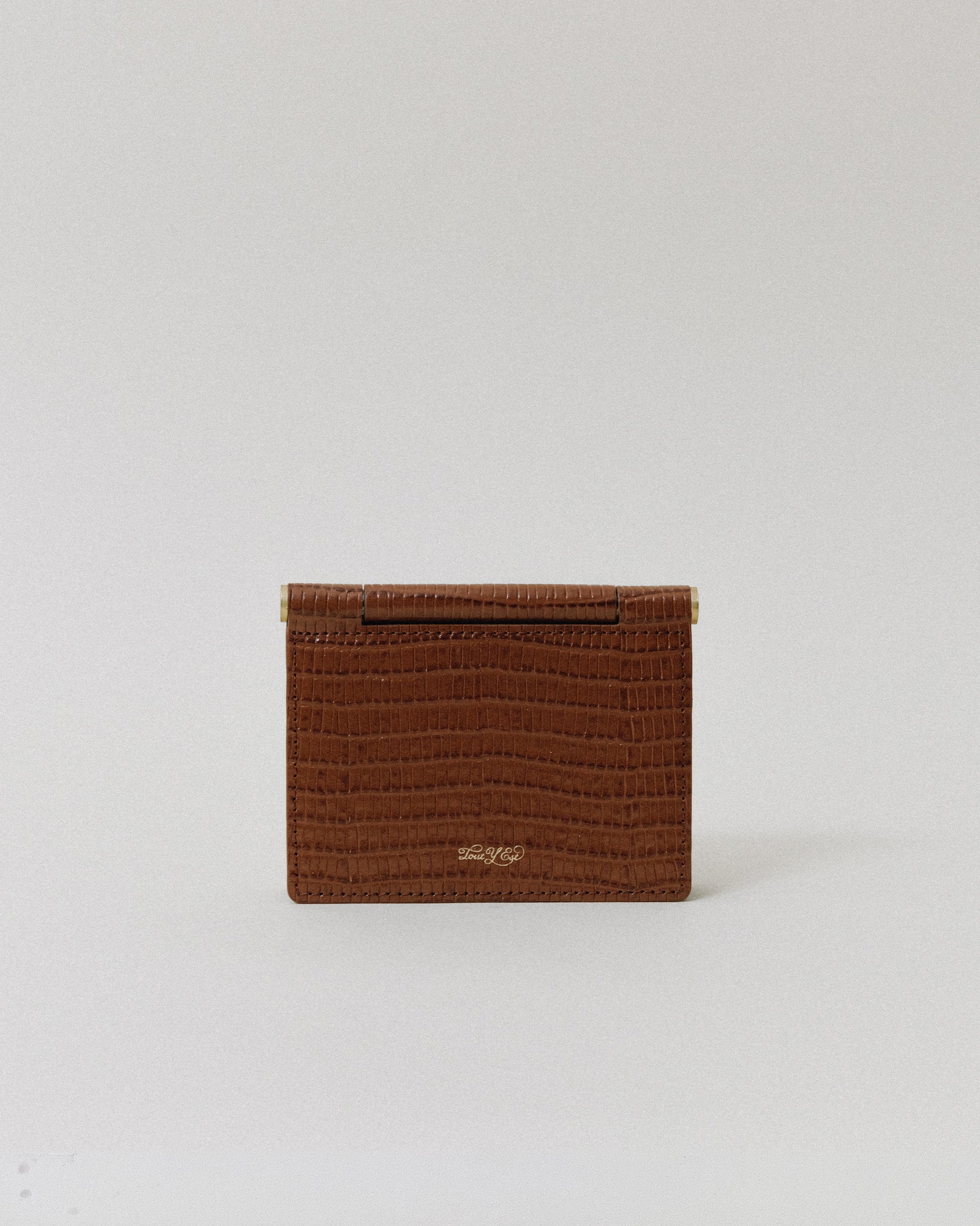 PORTE CARTES DE VISITE PAUMELLE LIZARD BROWN