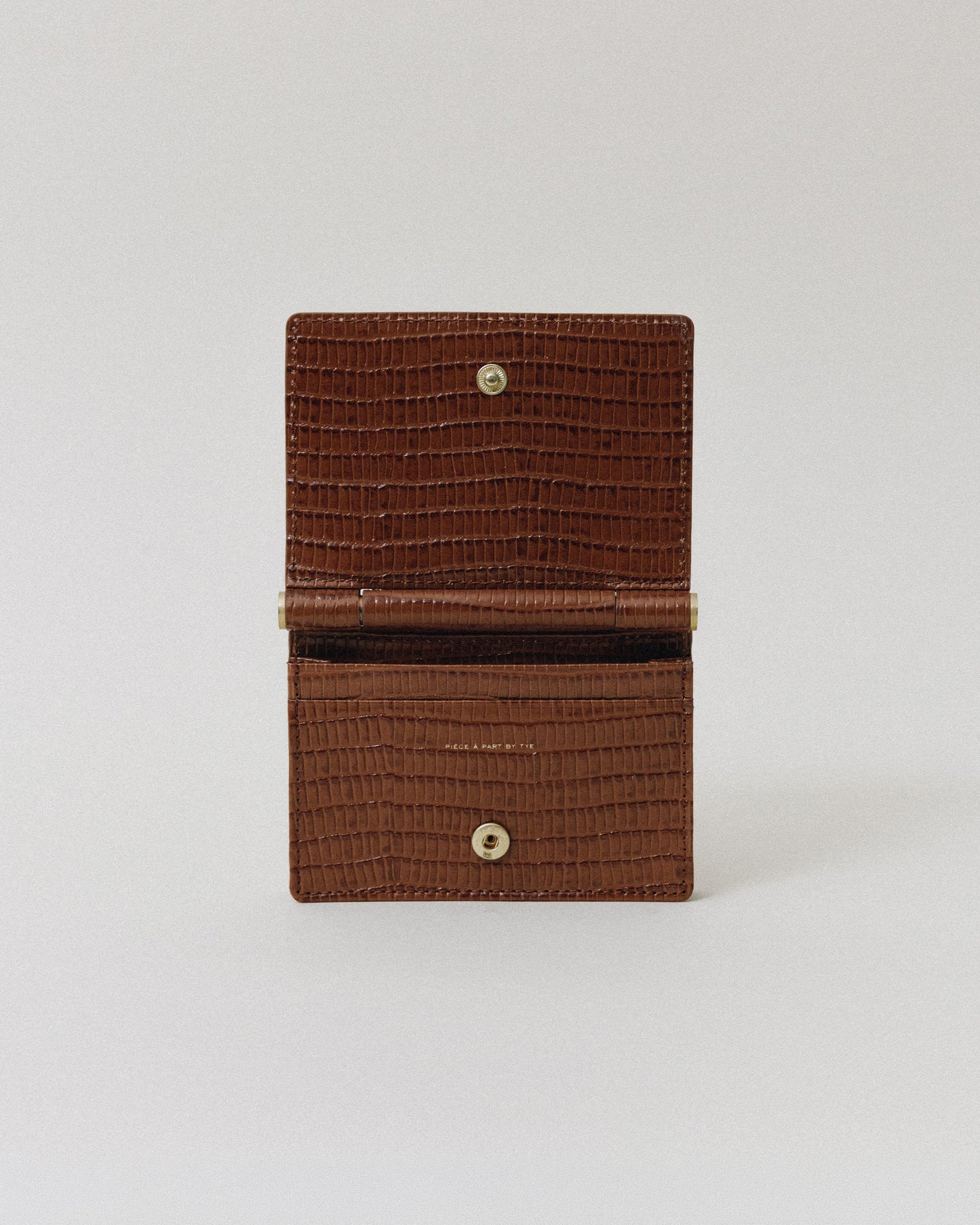 PORTE CARTES DE VISITE PAUMELLE LIZARD BROWN