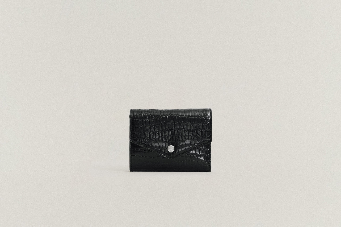 PORTEFEUILLE SNAP CROCO BLACK