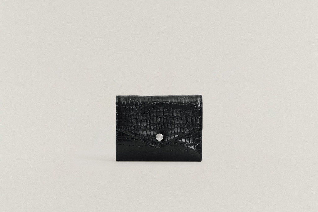 PORTEFEUILLE SNAP CROCO BLACK