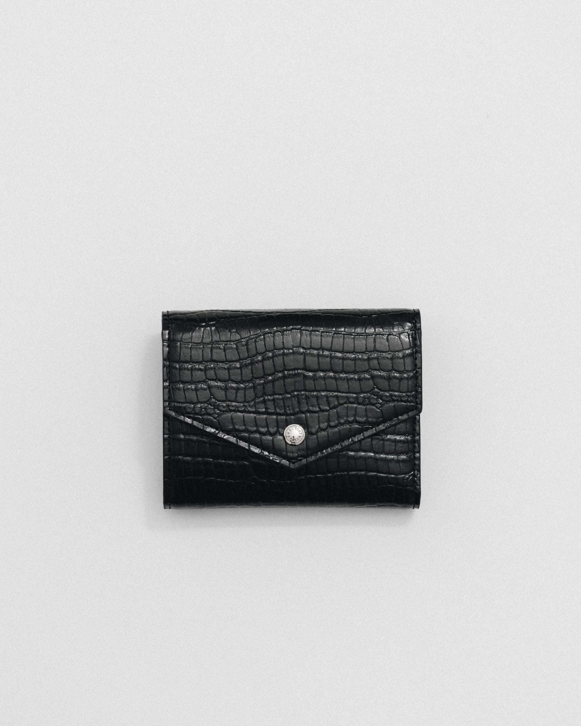 PORTEFEUILLE SNAP CROCO BLACK