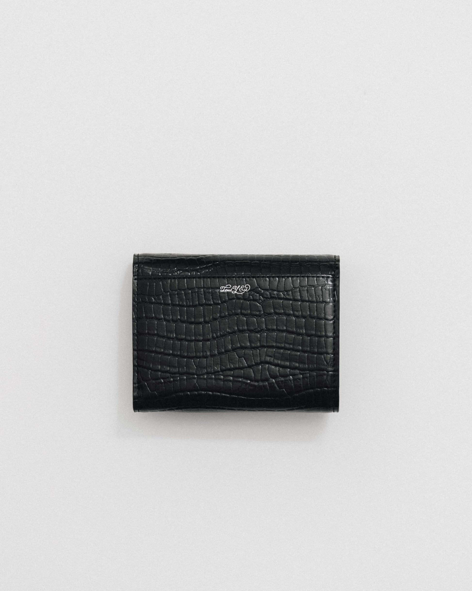 PORTEFEUILLE SNAP CROCO BLACK