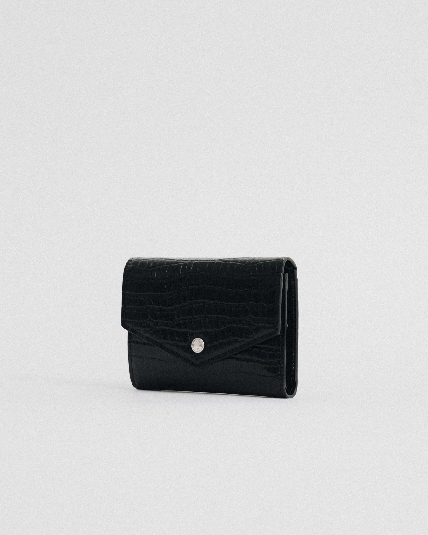 PORTEFEUILLE SNAP CROCO BLACK
